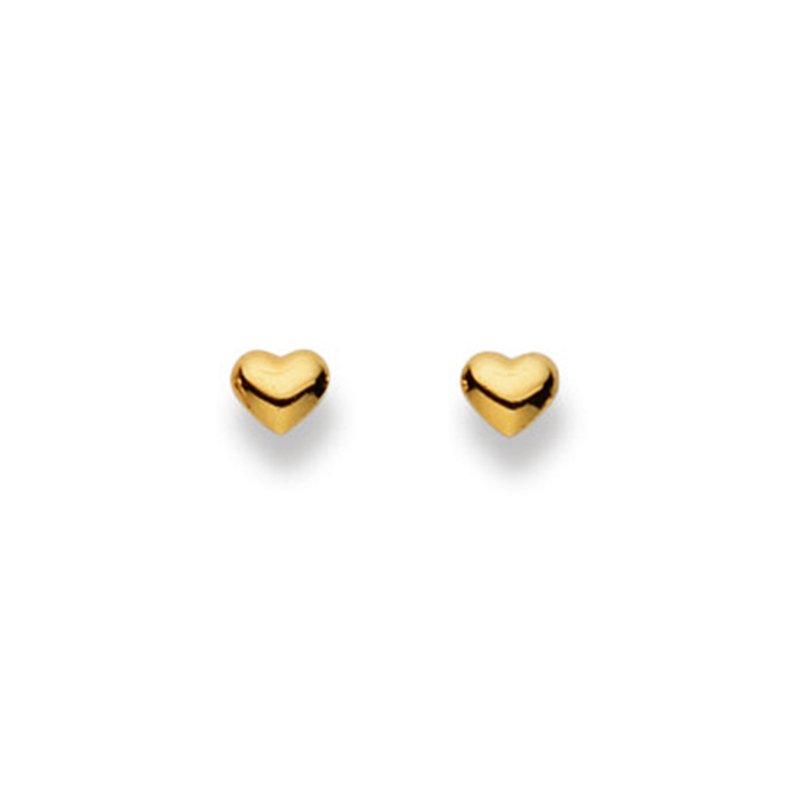 MUAU Schmuck Ohrstecker Herz Gelbgold 750, 4mm