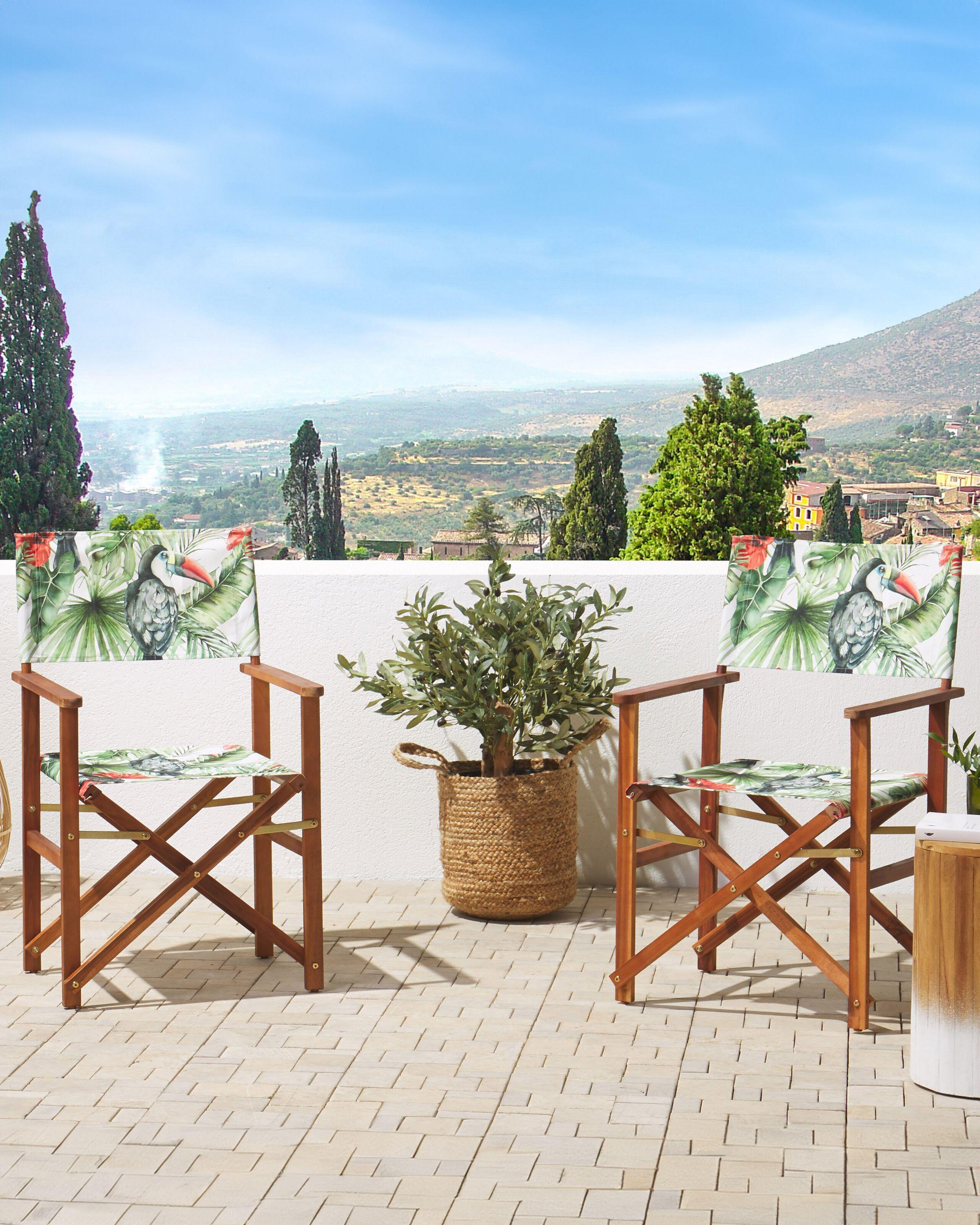 Beliani Gartenstuhl 2er Set aus Polyester Modern CINE