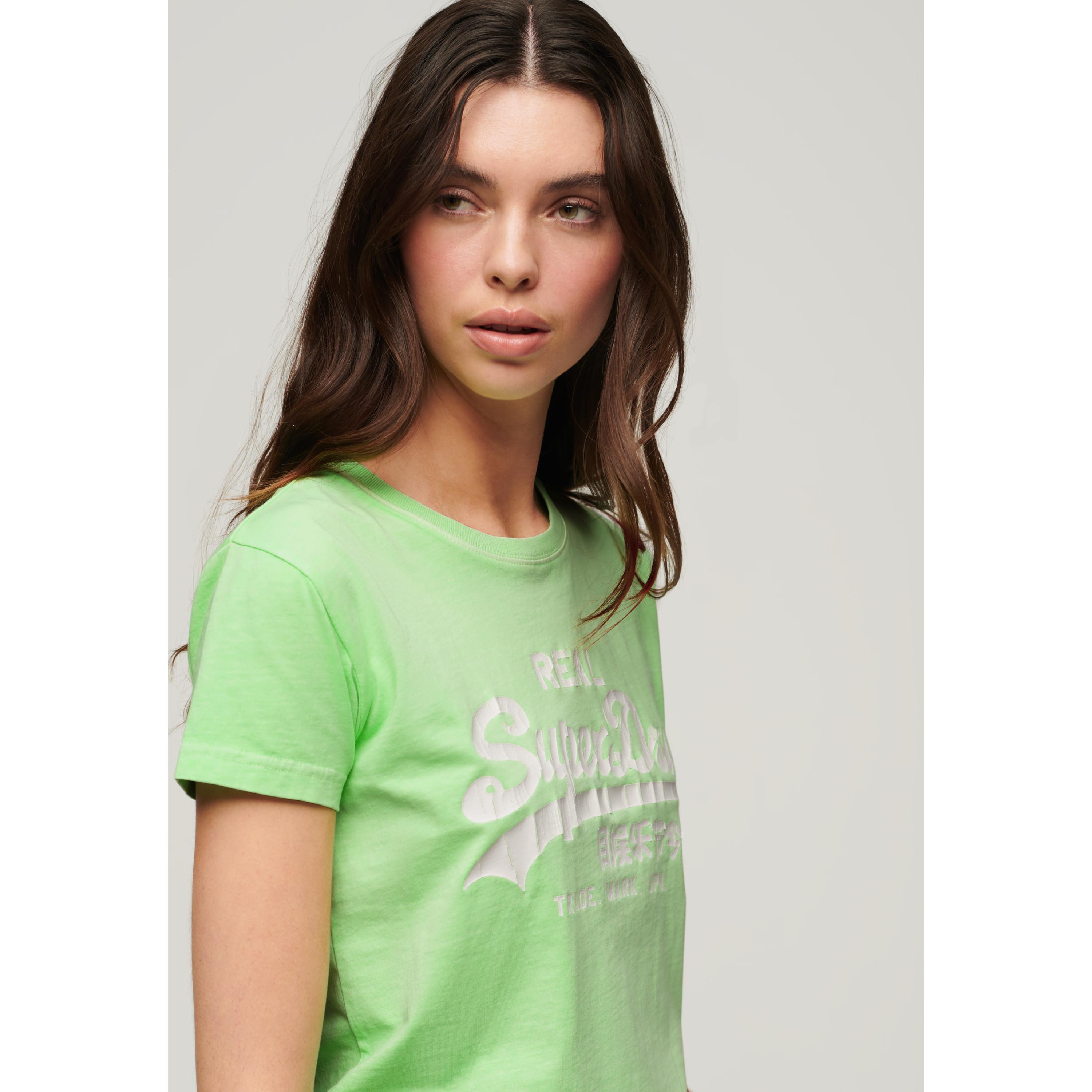 Superdry Eng Anliegendes Neonmotiv T-Shirt