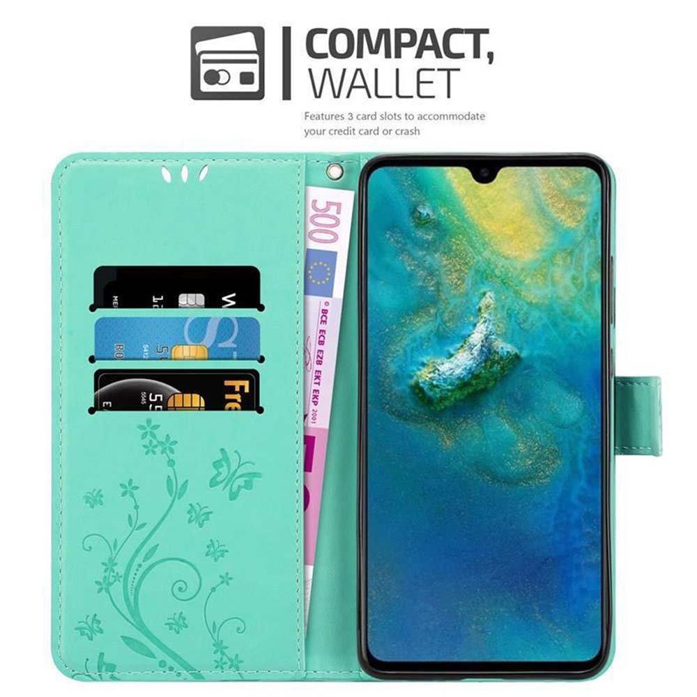 Cadorabo Hülle für Huawei MATE 20 Blumen Design Magnetverschluss