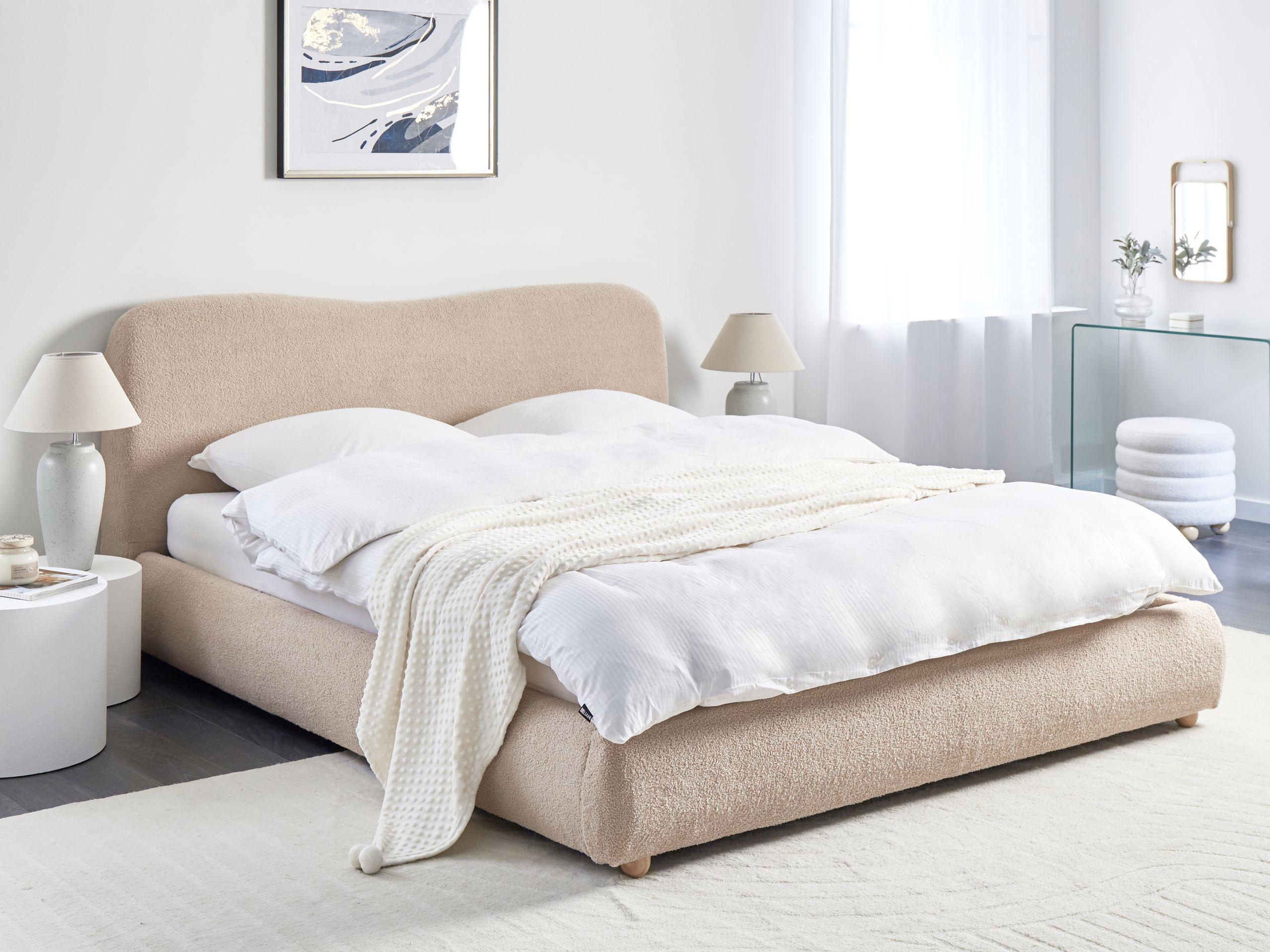 Beliani Bett mit Stauraum aus Bouclé Modern BLAGNAC