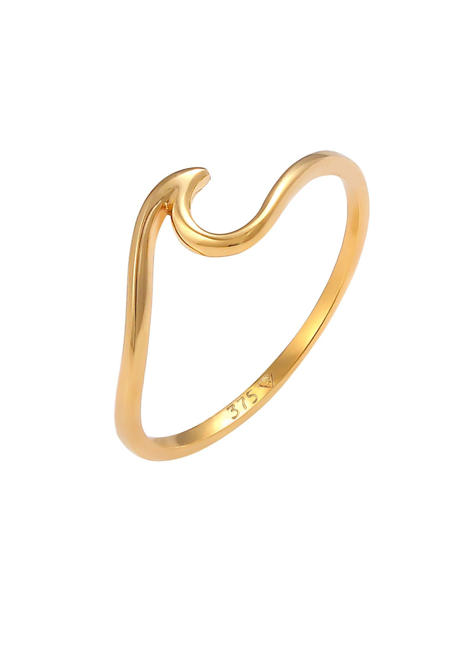 Elli Ring Wellen Wave Strand Maritim 375 Gelbgold
