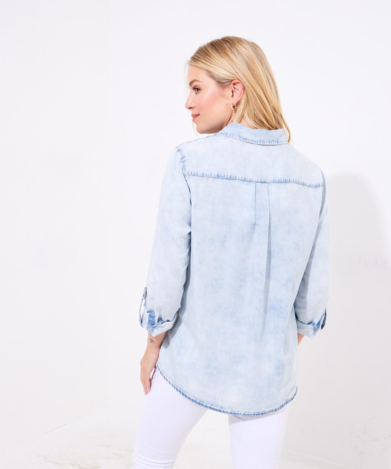 Joe Browns Denim-Hemd mit Gänseblümchen-Stickerei