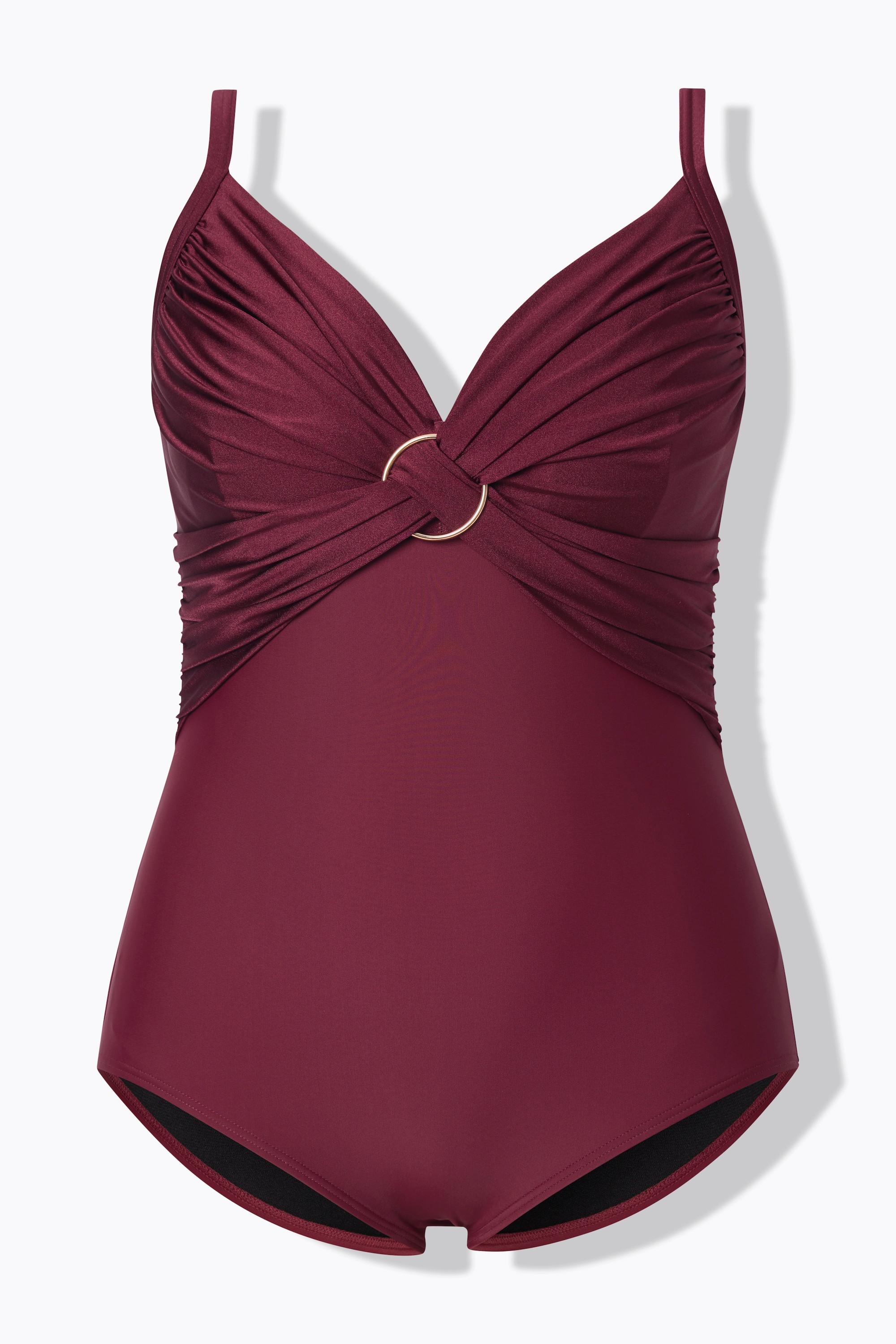 Ulla Popken Badeanzug, ohne Softcups, Träger verstellbar, recycelt