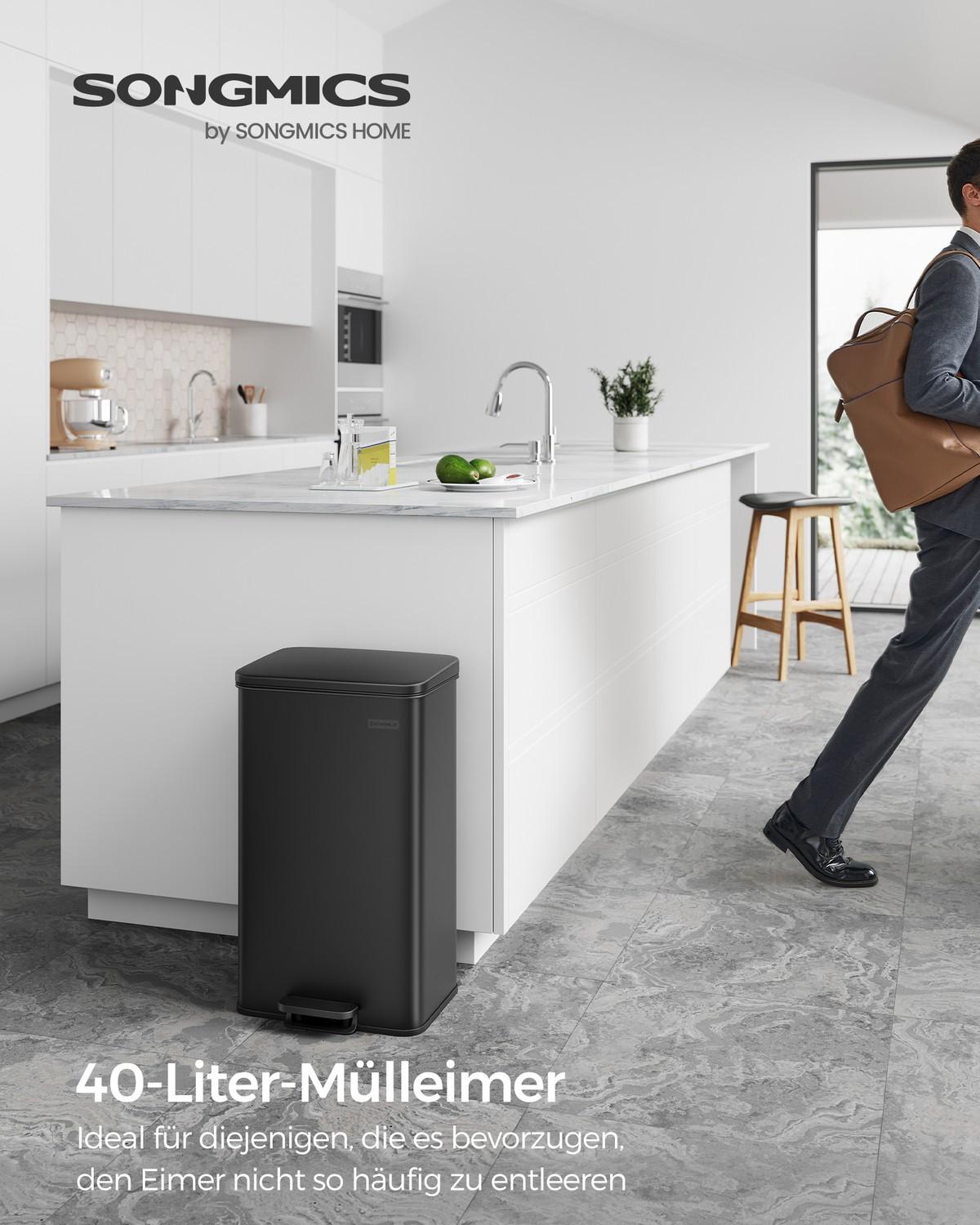 Pricenet 40-Liter-Küchenabfalleimer aus Stahl mit Soft-Close-Deckel