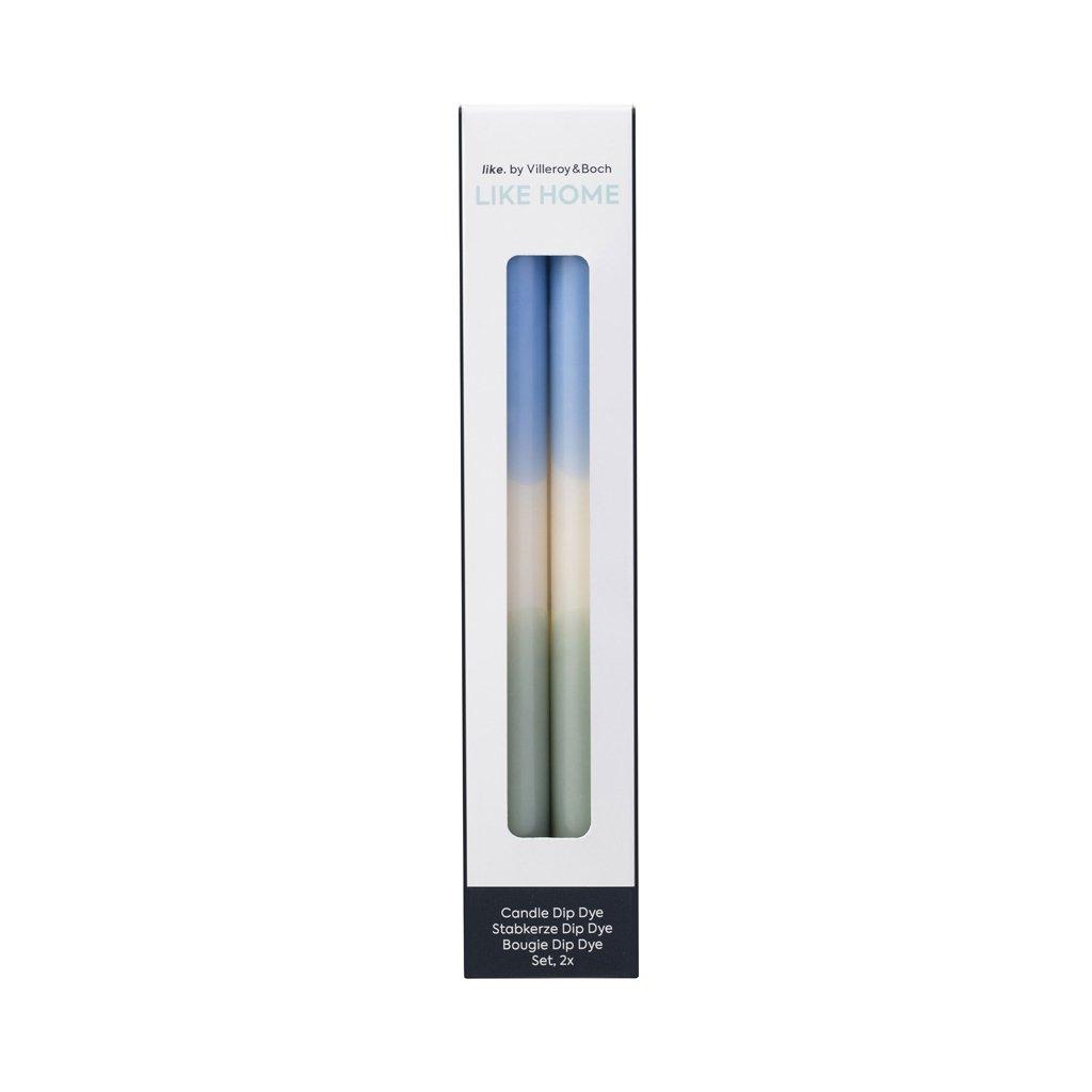 like. by Villeroy & Boch Stabkerze dip dye ice, sage 2 Stk. Like Home
