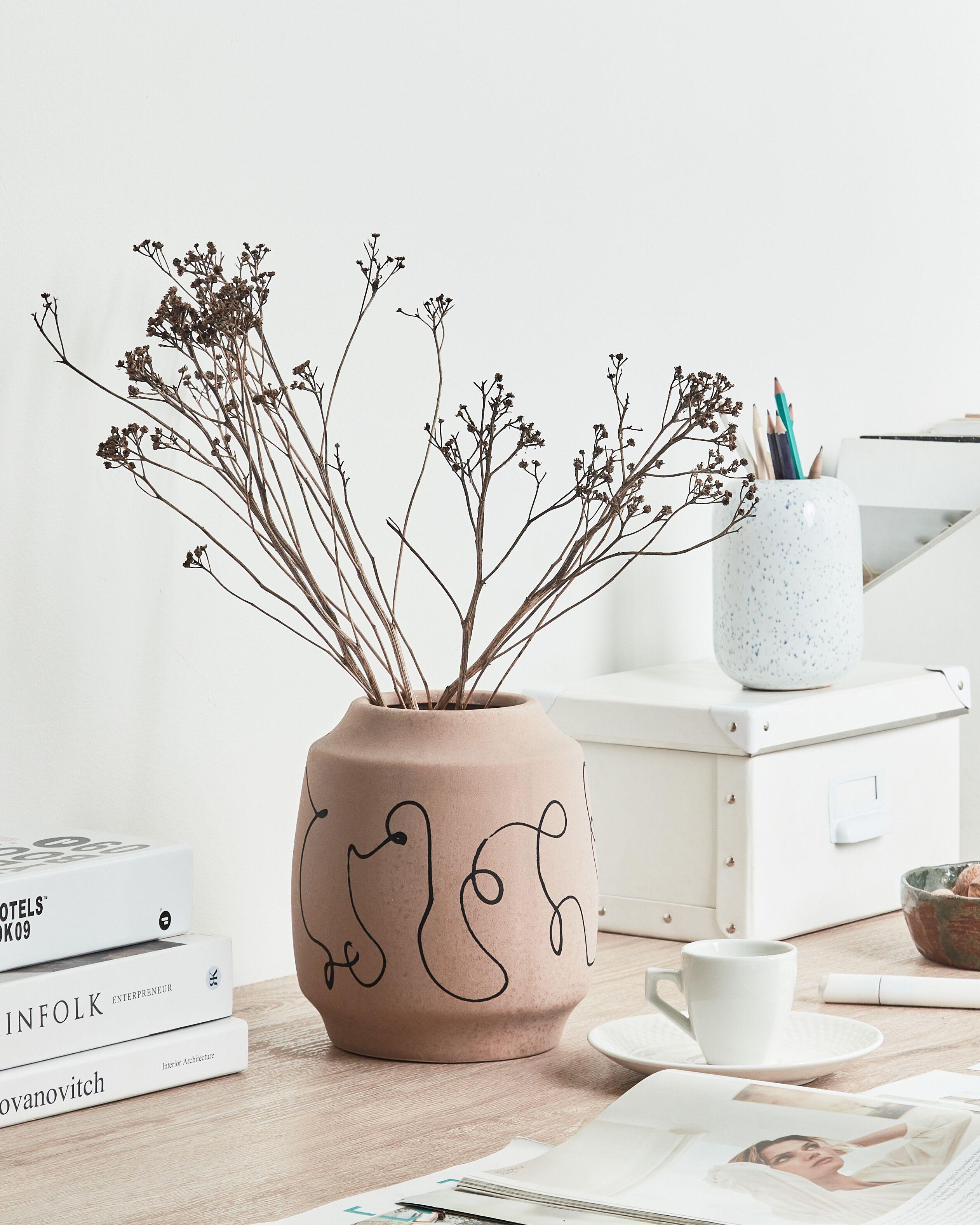 Beliani Blumenvase aus Steinzeug Modern SKATE