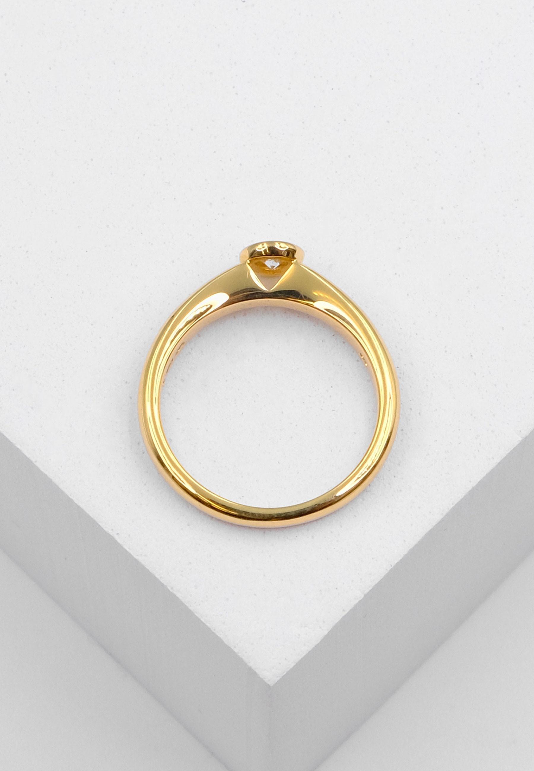 MUAU Schmuck Solitaire Ring Diamant 0.10ct. Gelbgold 750