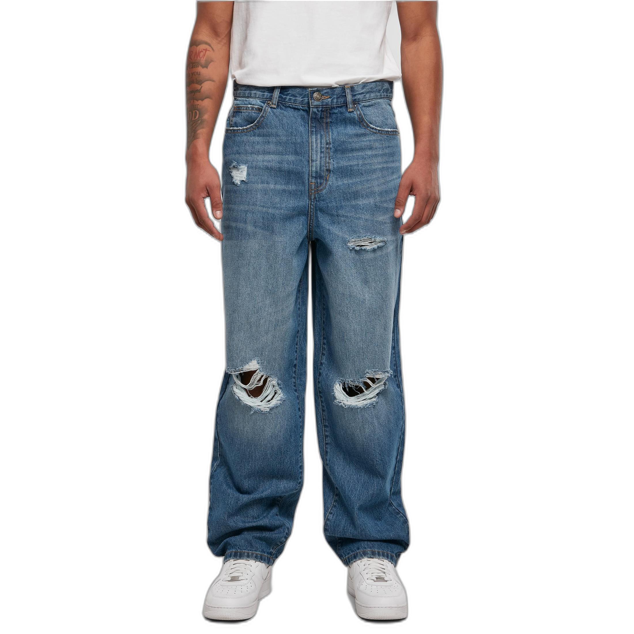 URBAN CLASSICS Distressed 90s Straight Leg Jeans