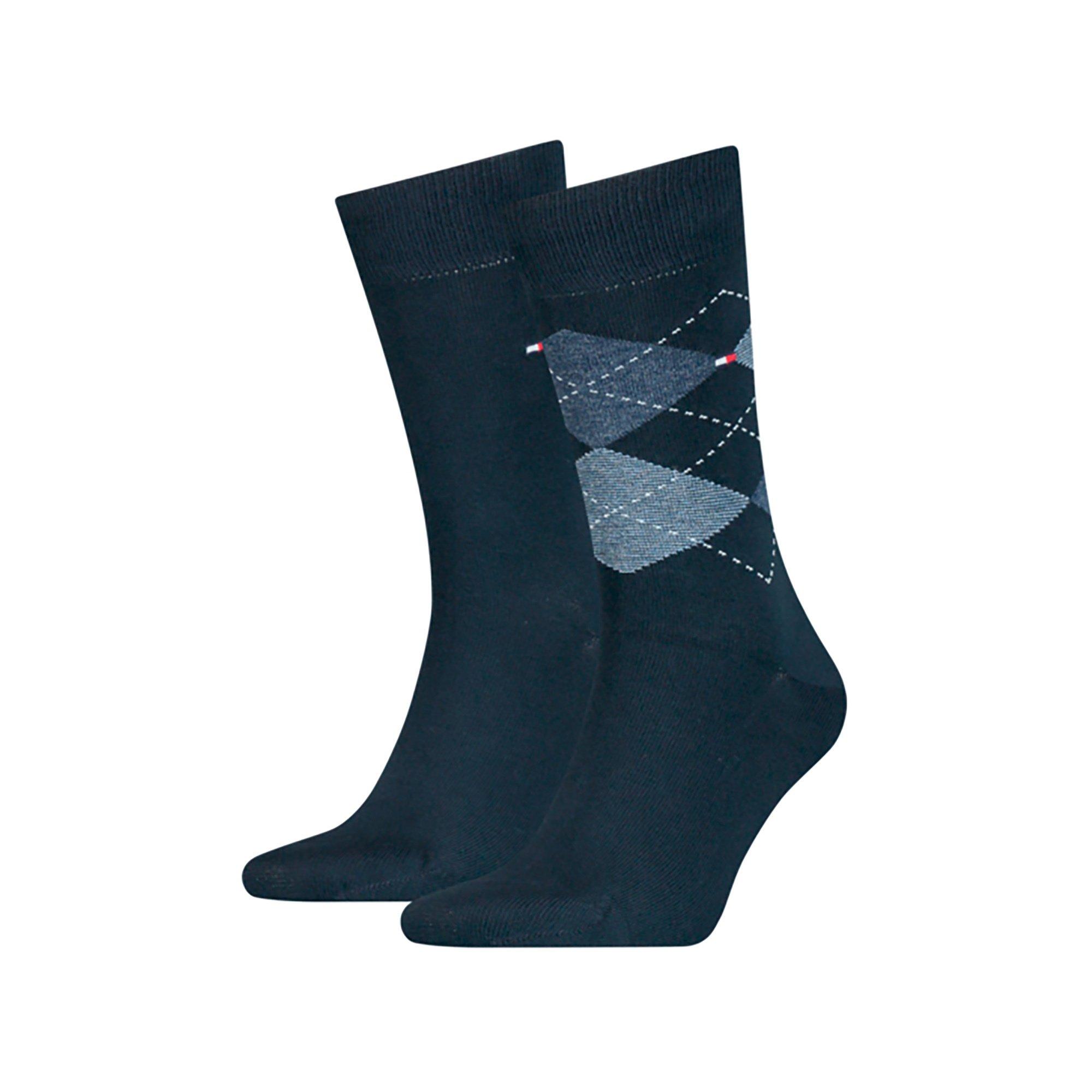 TOMMY HILFIGER TH MEN SOCK CHECK 2P Duopack, wadenlange Socken