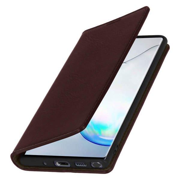 Avizar Cover Echtleder Galaxy Note 10+ Braun