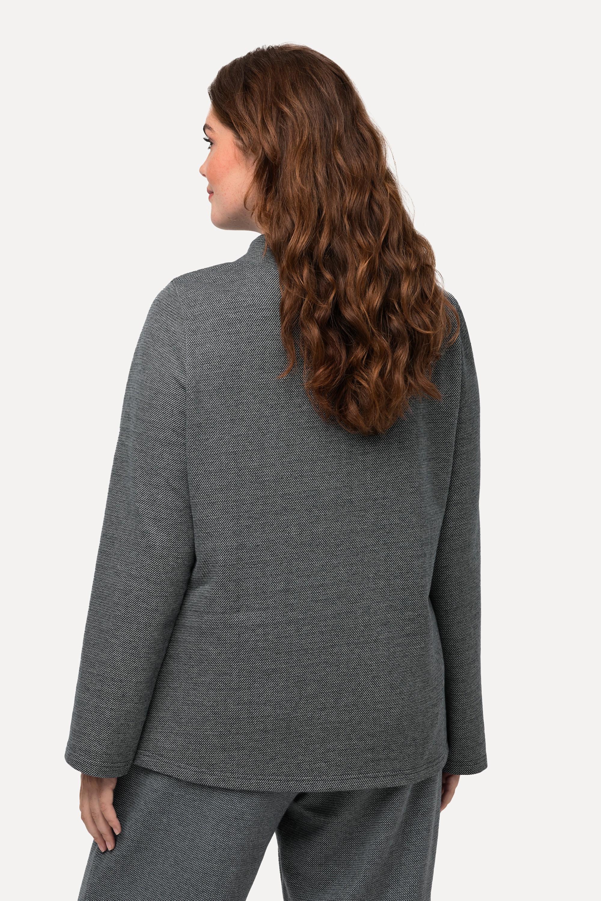 Ulla Popken Sweatshirt, Stehkragen, Langarm, Biobaumwolle