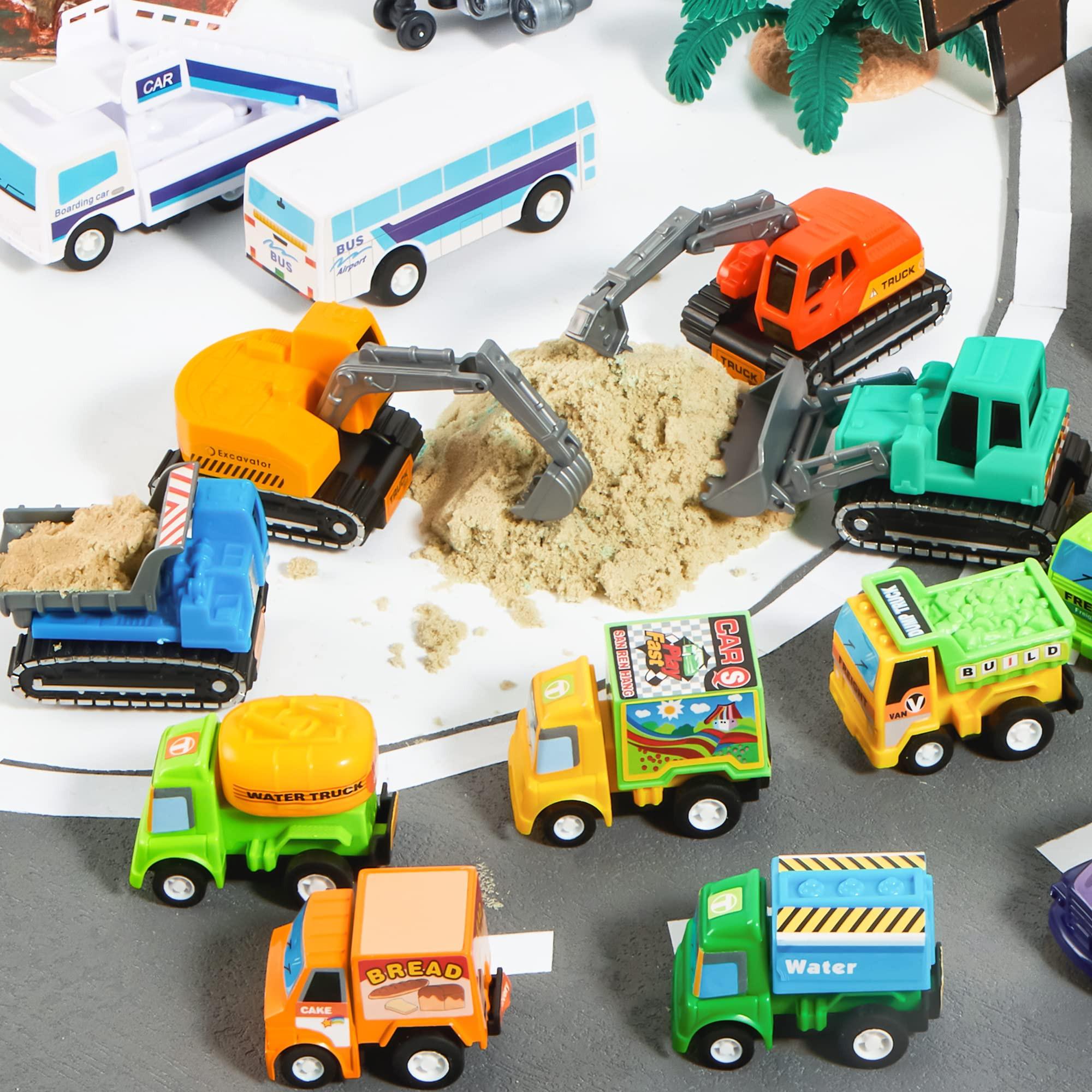 Activity-board Spielzeug Auto Set, Baufahrzeuge Auto Kit für Kinder mit Elektroauto, Flugzeug