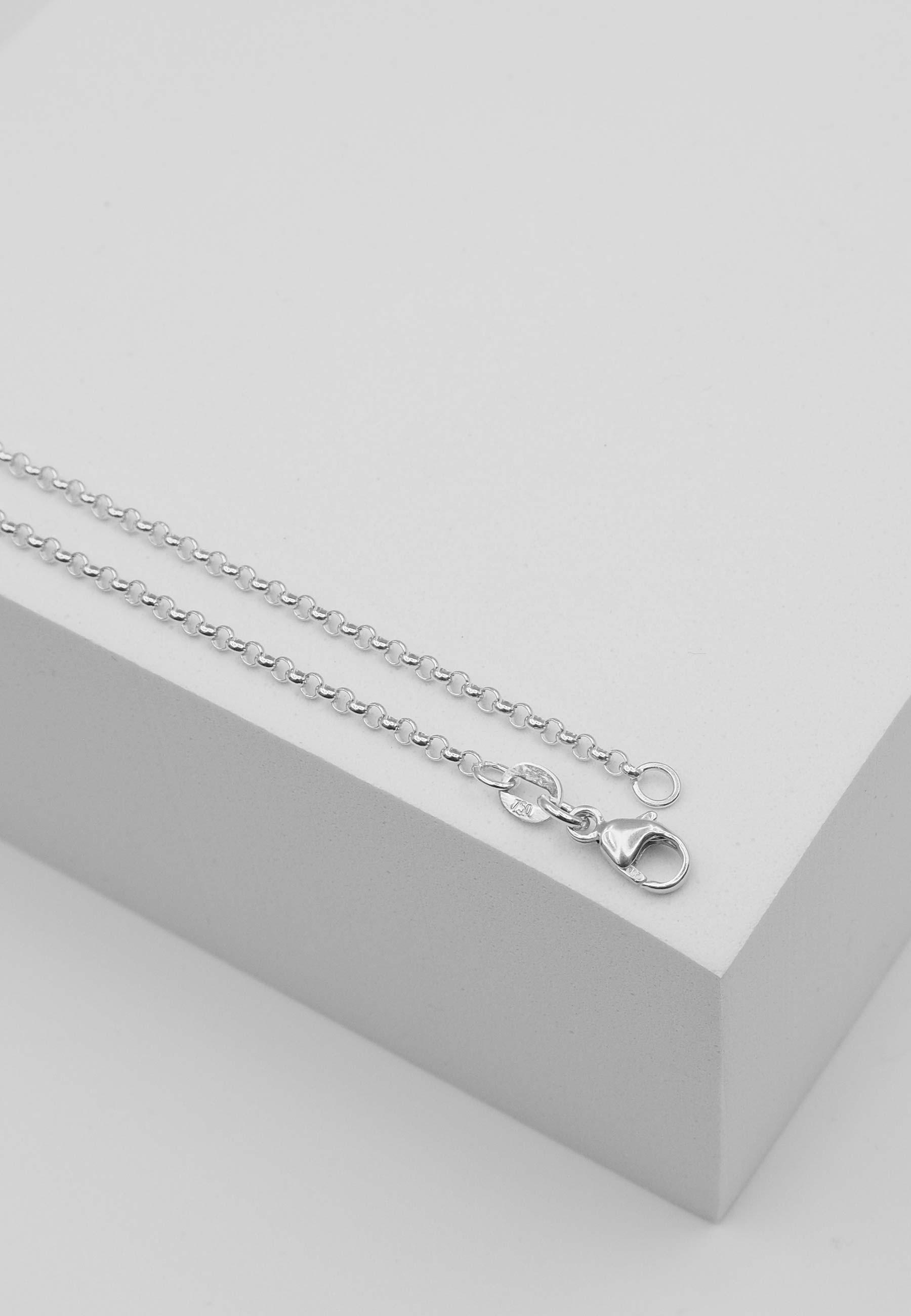 MUAU Schmuck Collier Erbs Weissgold 750, 2mm, 42cm