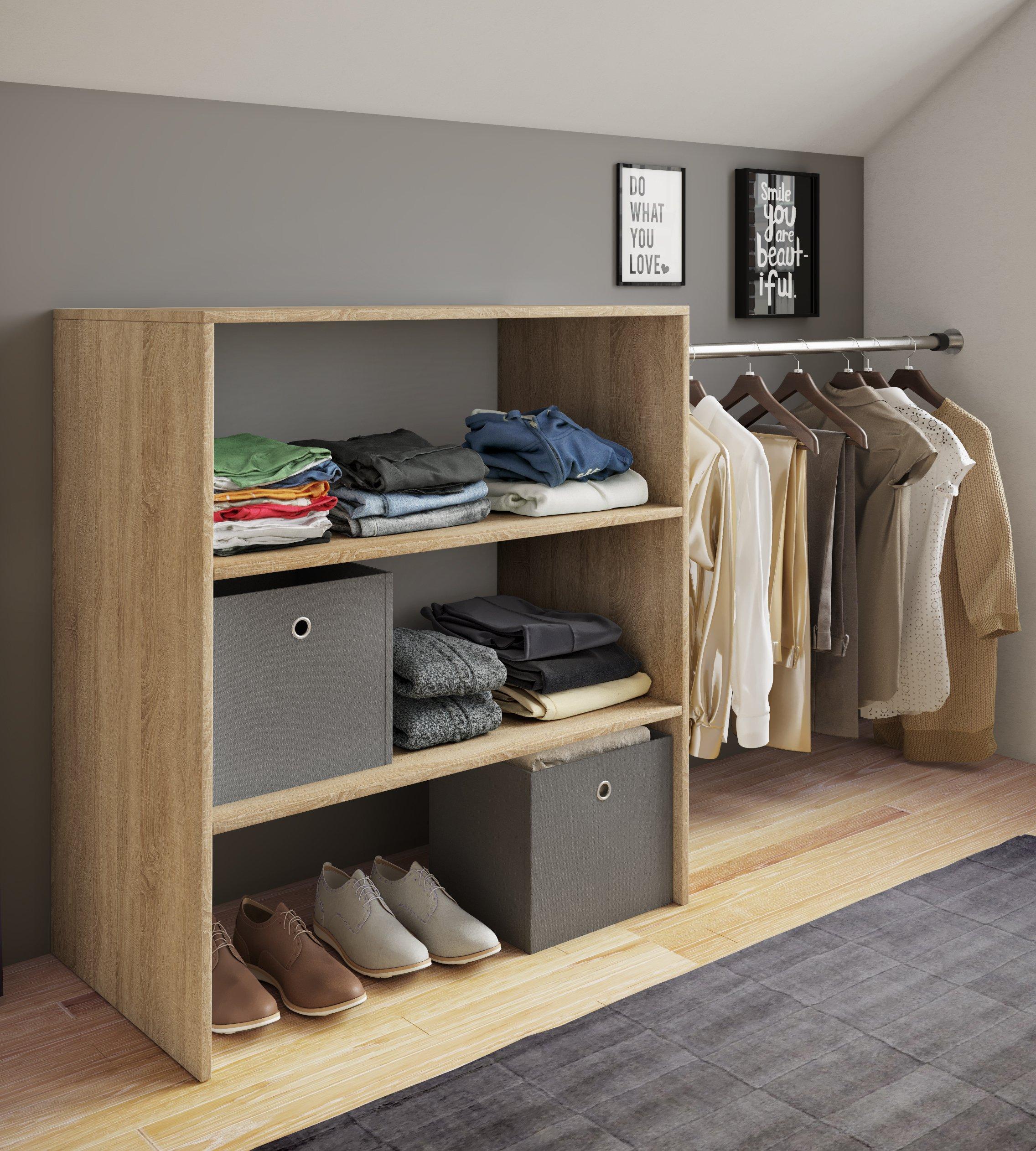 VCM Holz Offener Kleiderschrank begehbarer Kleiderregal Dachschrägen Regal Dacho ll