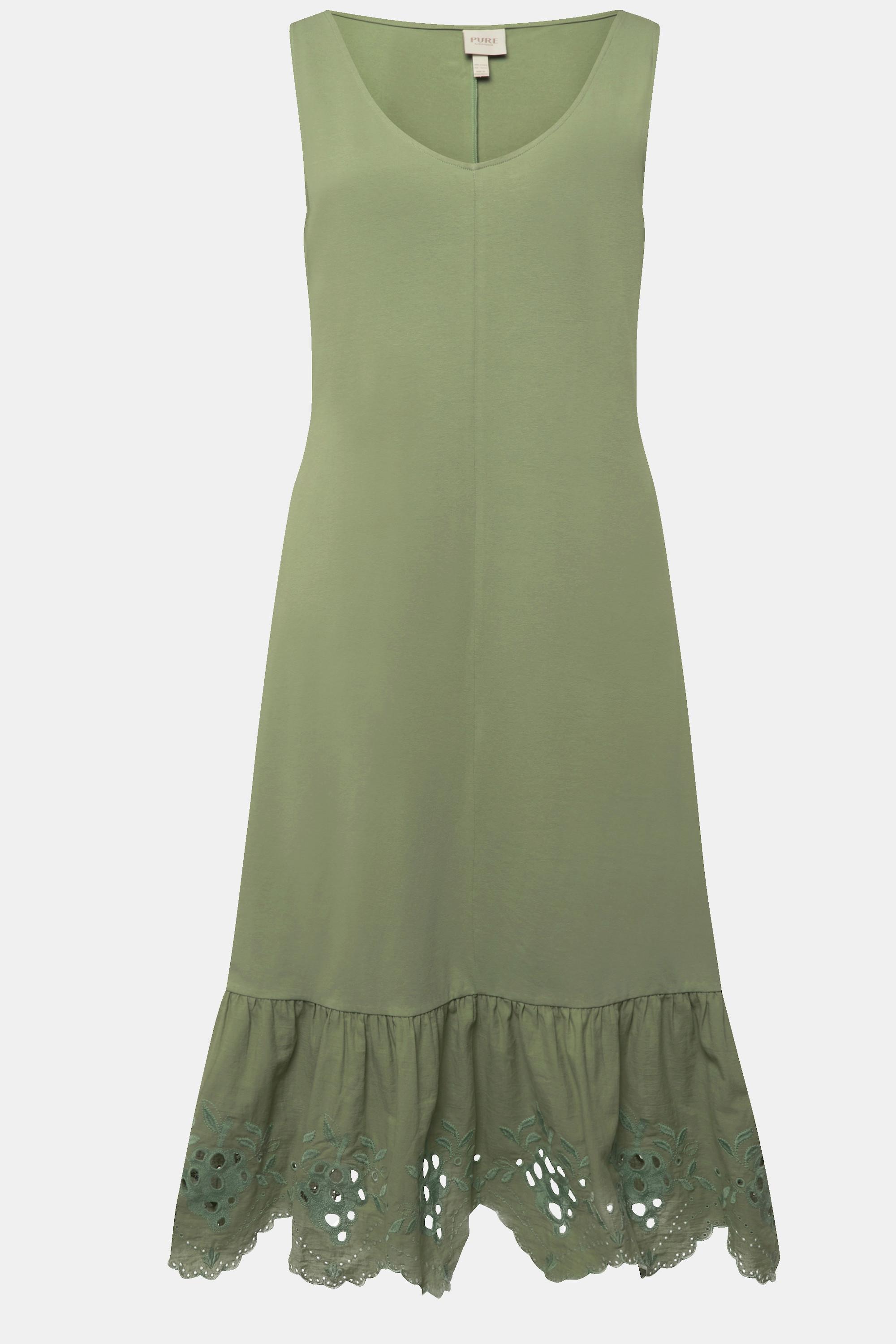 Ulla Popken Maxikleid A-Linie Ärmellos Rundhals