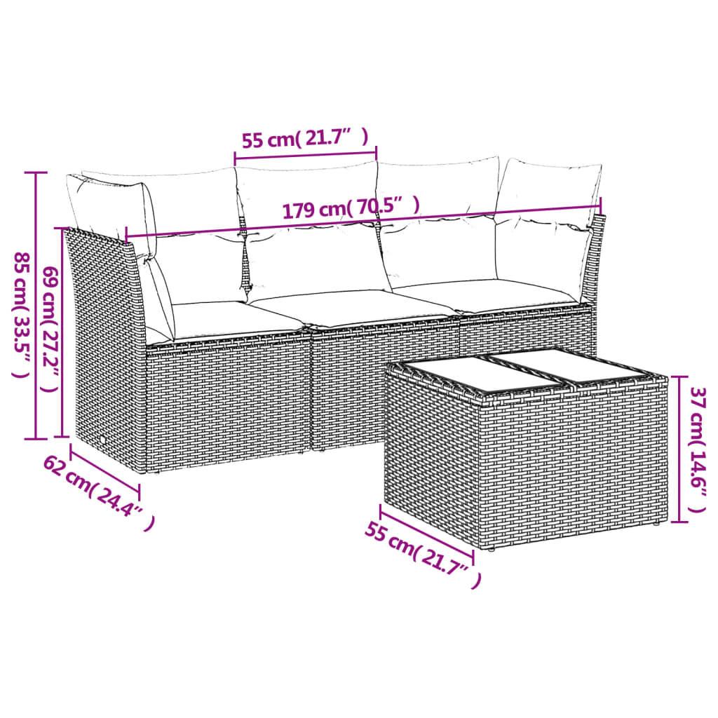 VidaXL Garten sofagarnitur poly-rattan