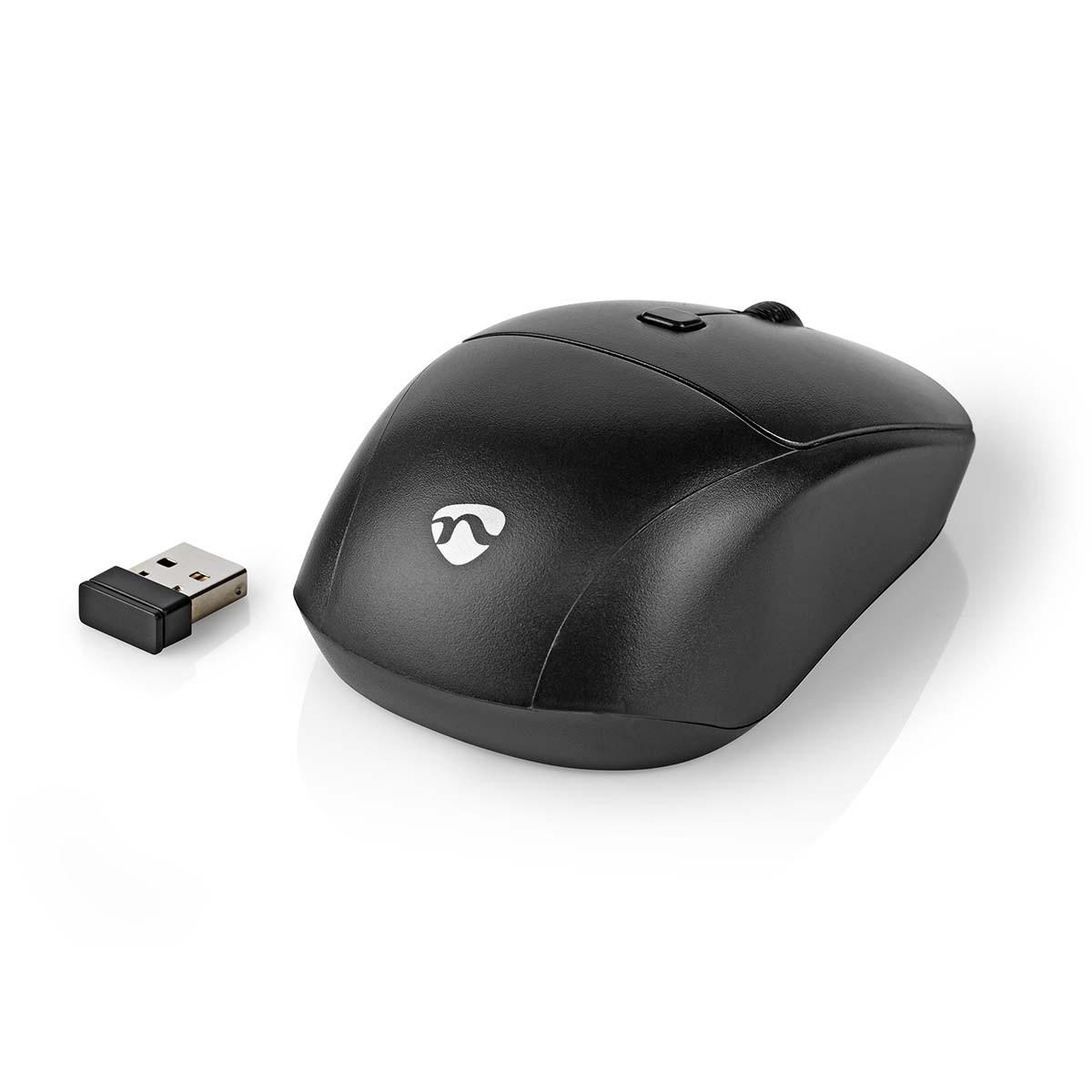 Nedis Maus und Tastatur | Kabellos | Maus- und Tastaturanschluss: USB | 800 / 1200 / 1600 dpi | Einstellbare DPI | QWERTY | ND Layout