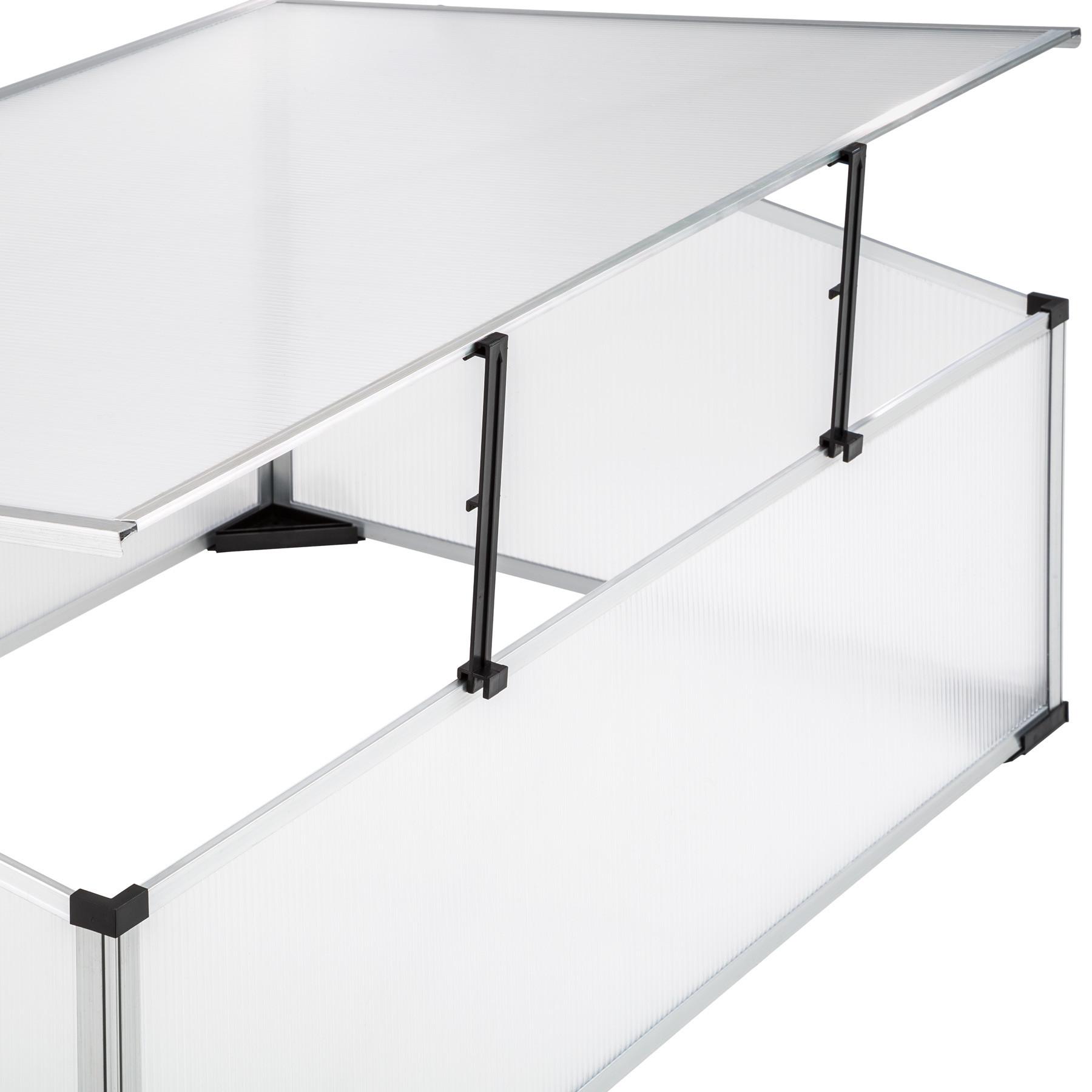Tectake Frühbeet aus Aluminium mit arretierbarem Dach