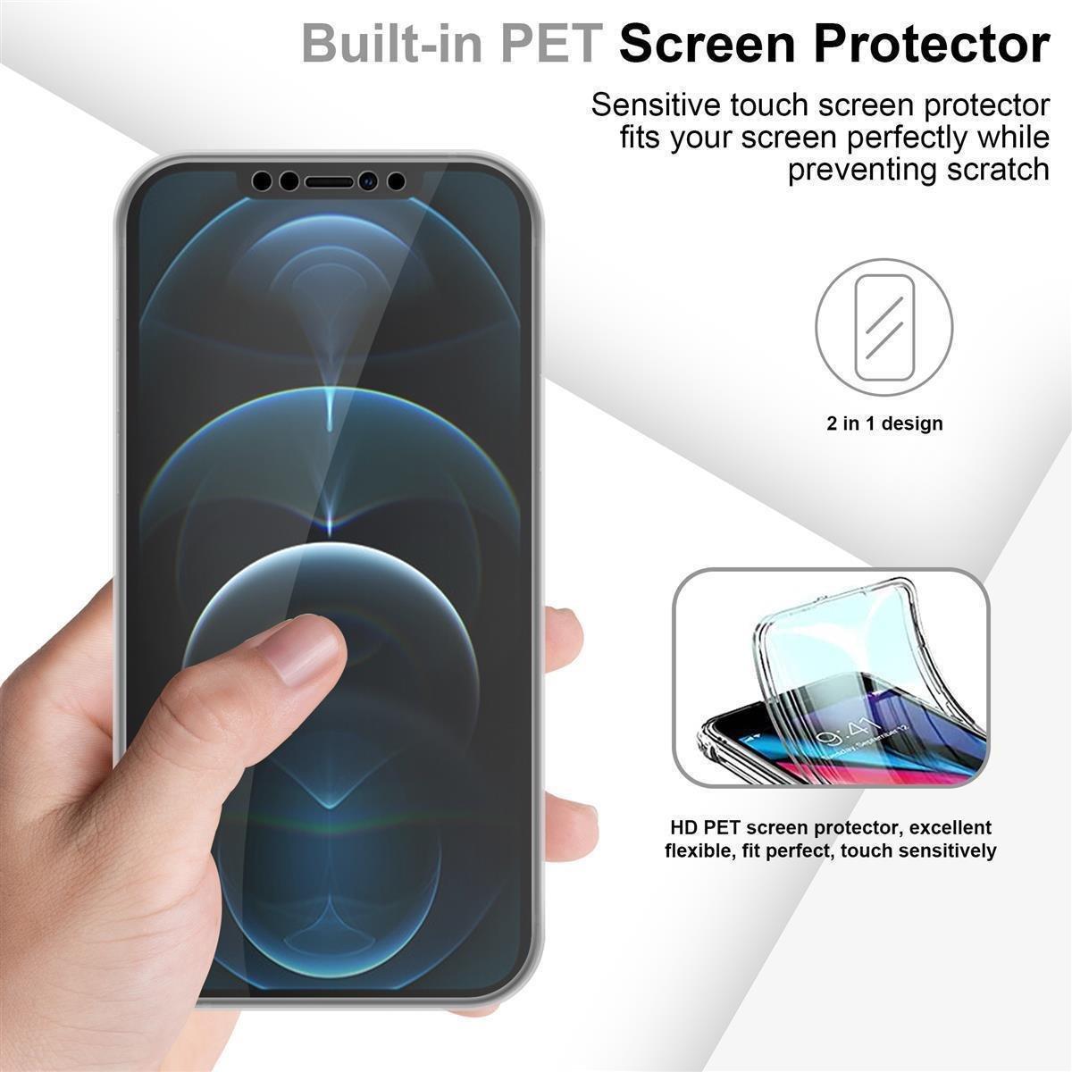Cadorabo Hülle für Apple iPhone 12 PRO MAX 360° Full Body Front- und Rückenschutz