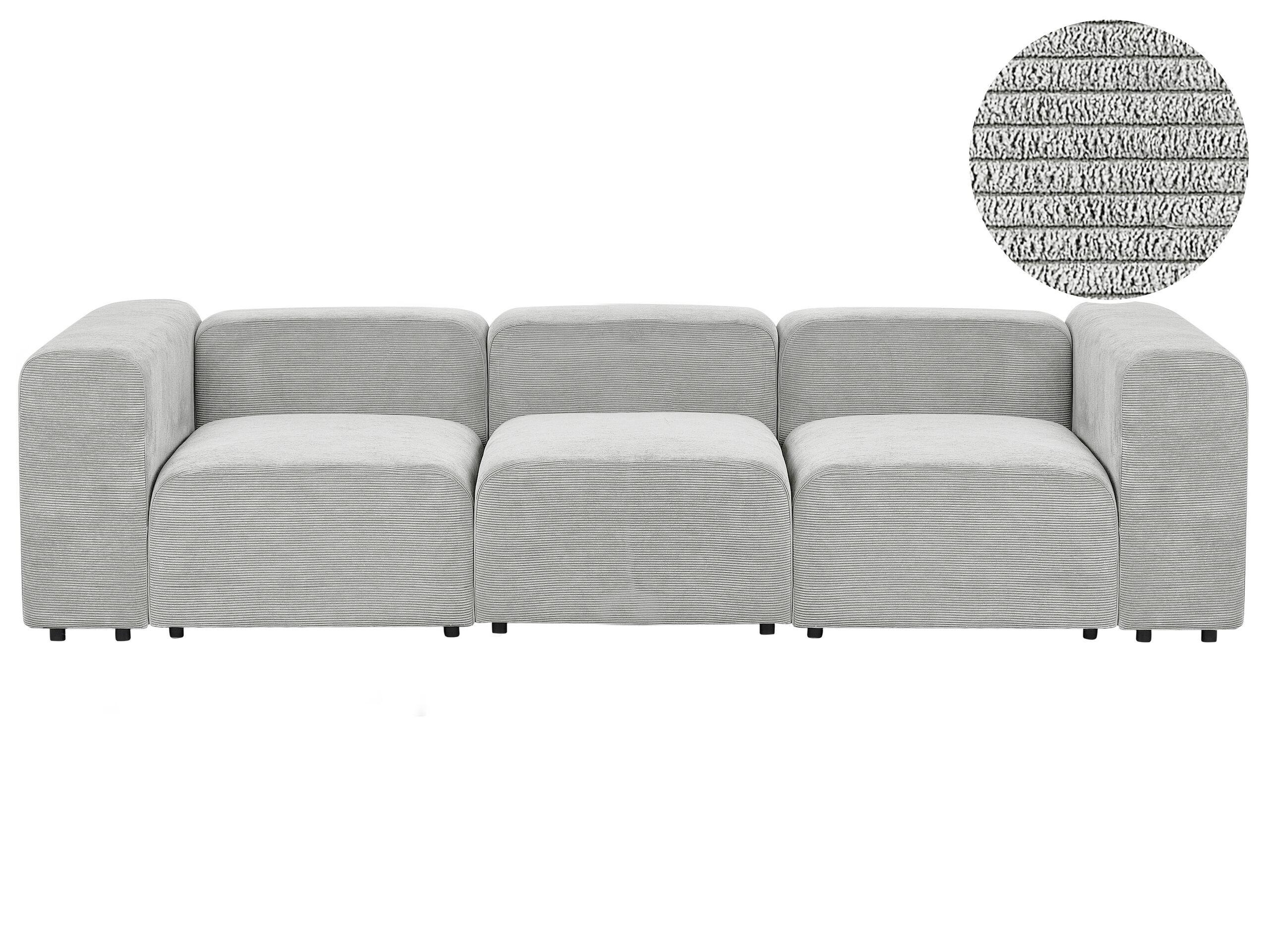 Beliani 3 Sitzer Sofa aus Cord Modern FALSTERBO