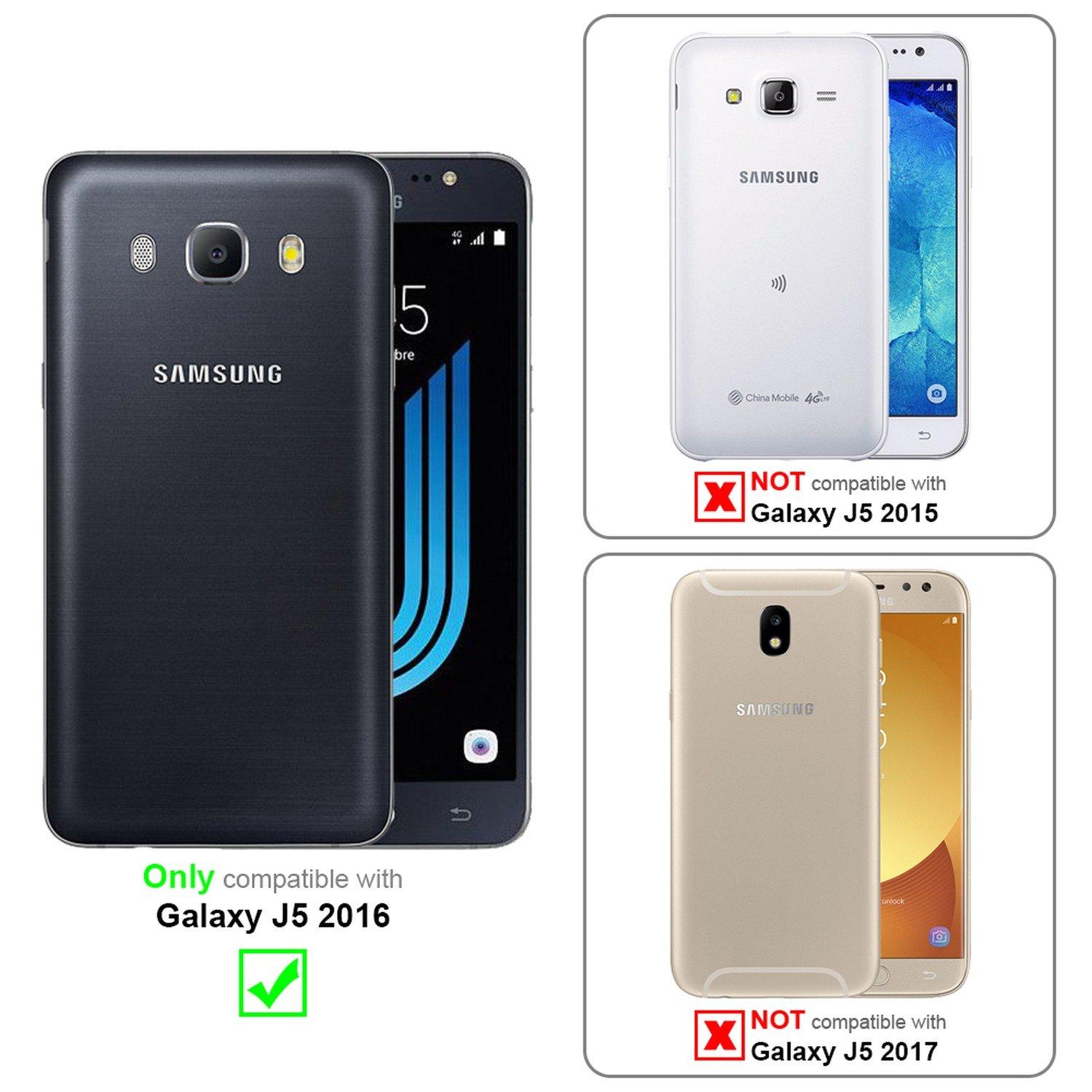 Cadorabo Hülle für Samsung Galaxy J5 2016 Standfunktion, Kartenfach