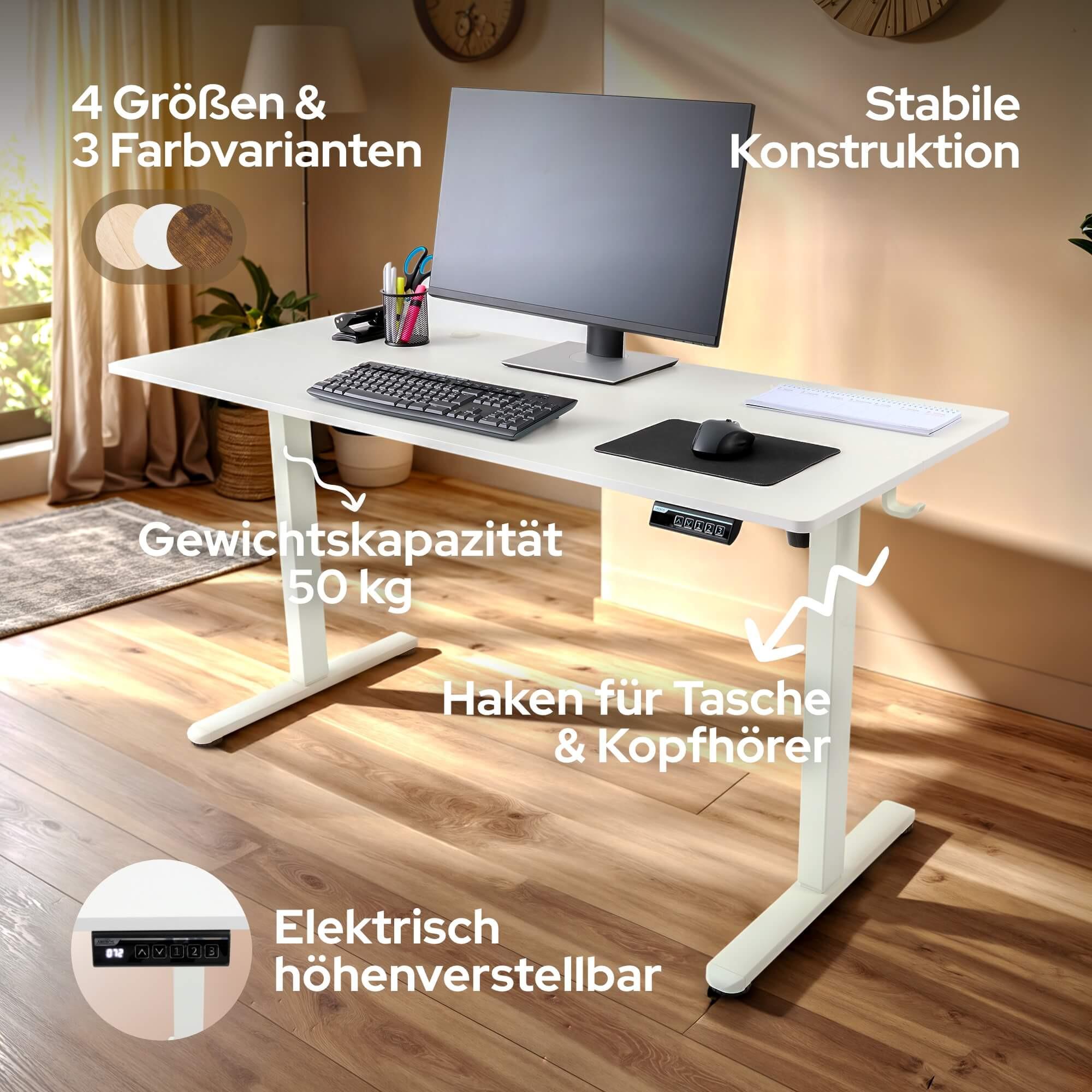 Arebos Höhenverstellbarer Schreibtisch Elektrisch mit Memory-Funktion