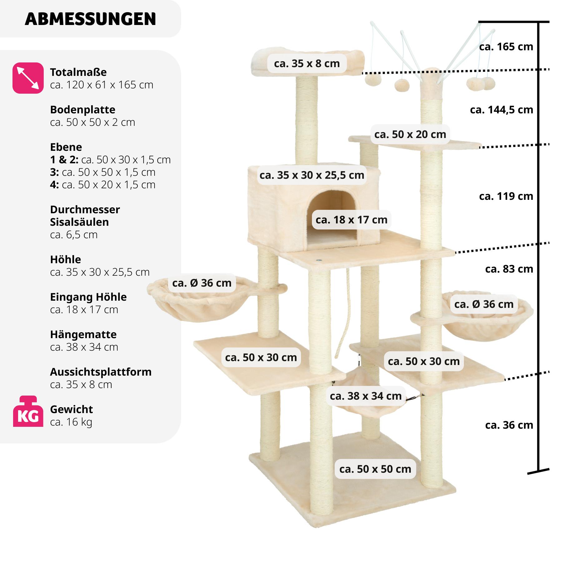 Tectake Kratzbaum Lilou 165cm