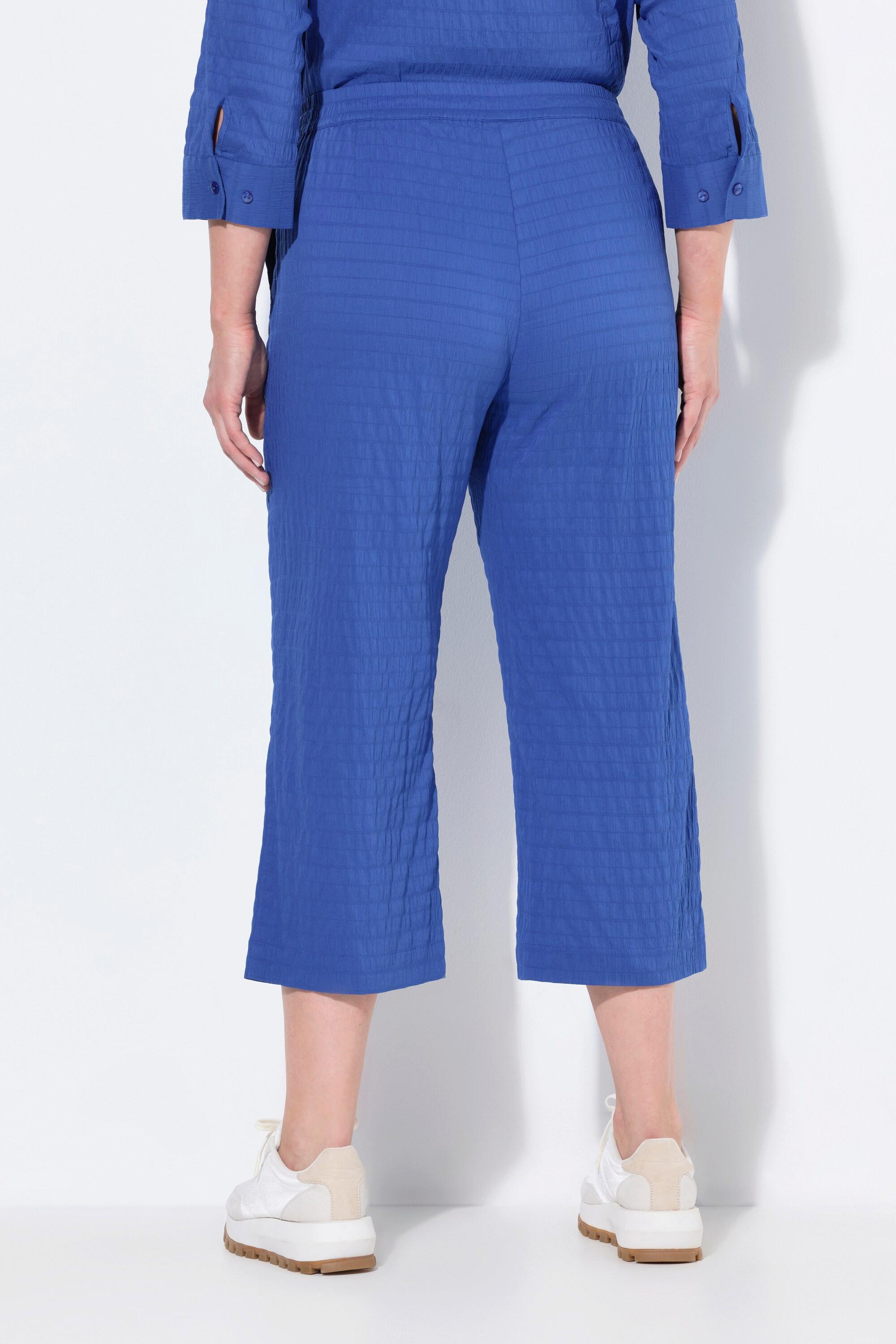 Ulla Popken 7/8-Hose Ruby, geformtes Knie, gerades Bein, Elastikbund