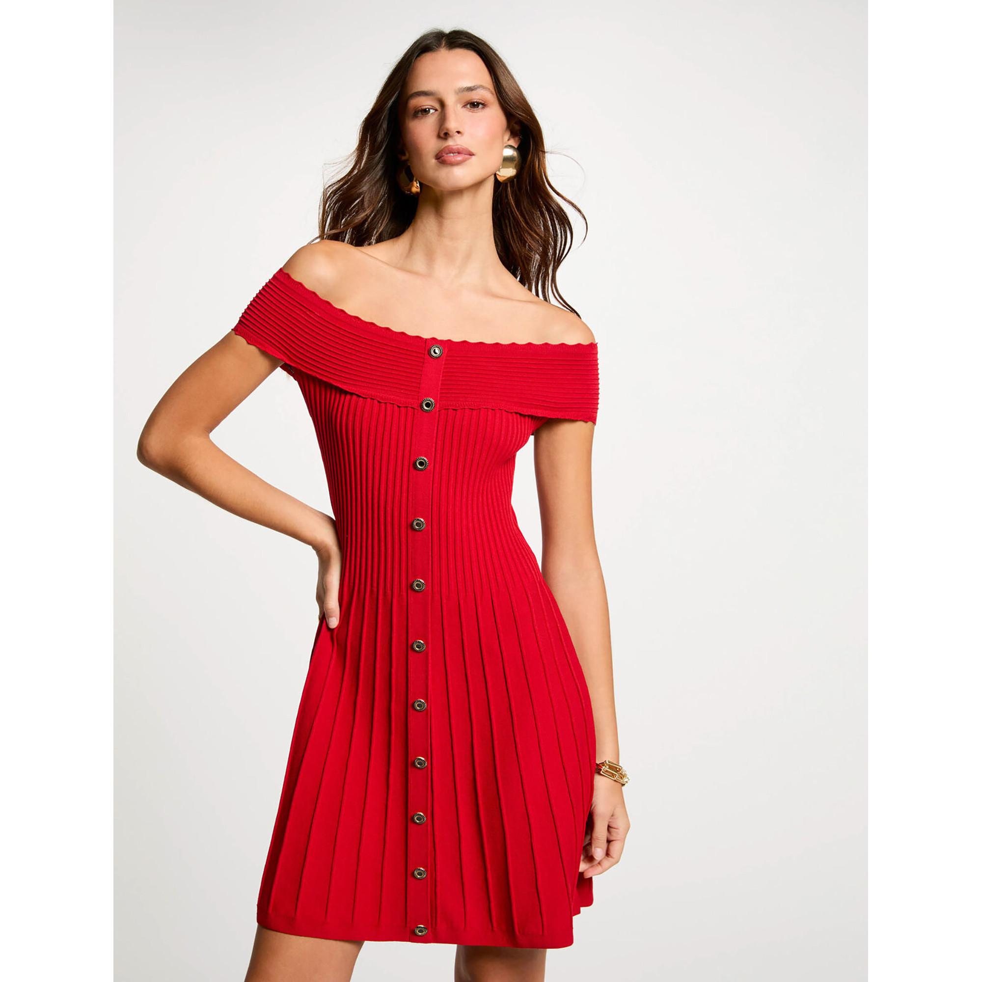 MORGAN Kurzes Rippstrick A-Linien Kleid