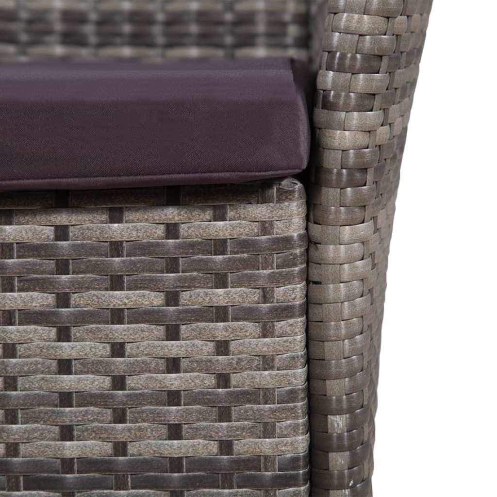 VidaXL Esszimmerstuhl mit hocker poly-rattan