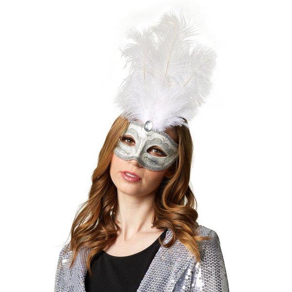 Tectake Venezianische Maske mit Federn