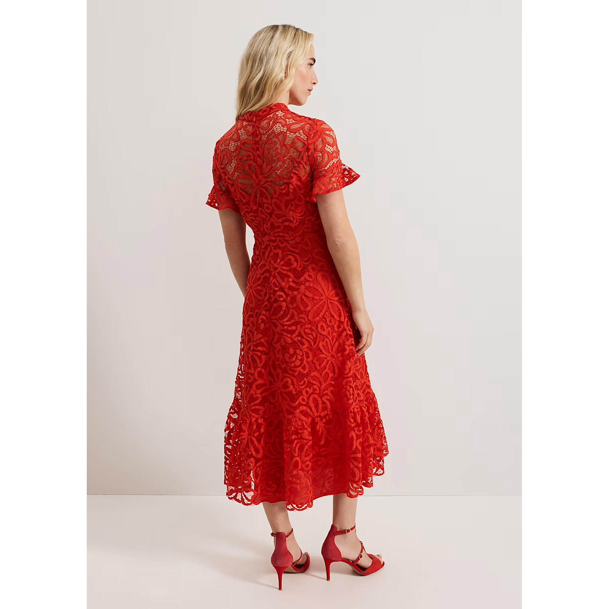 Phase Eight Lula Spitzenkleid Midi