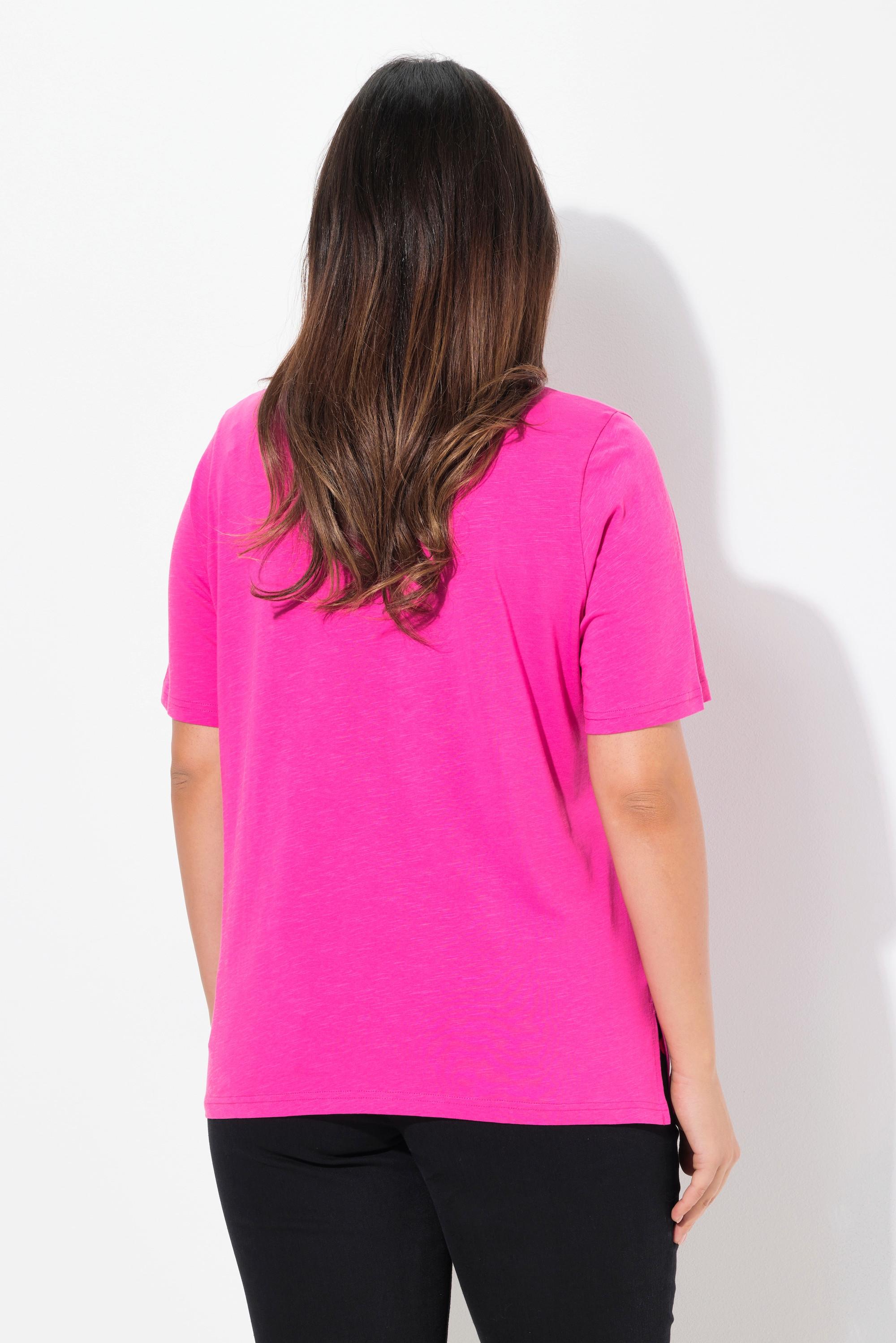 Ulla Popken T-Shirt Blüten Classic Rundhals Halbarm