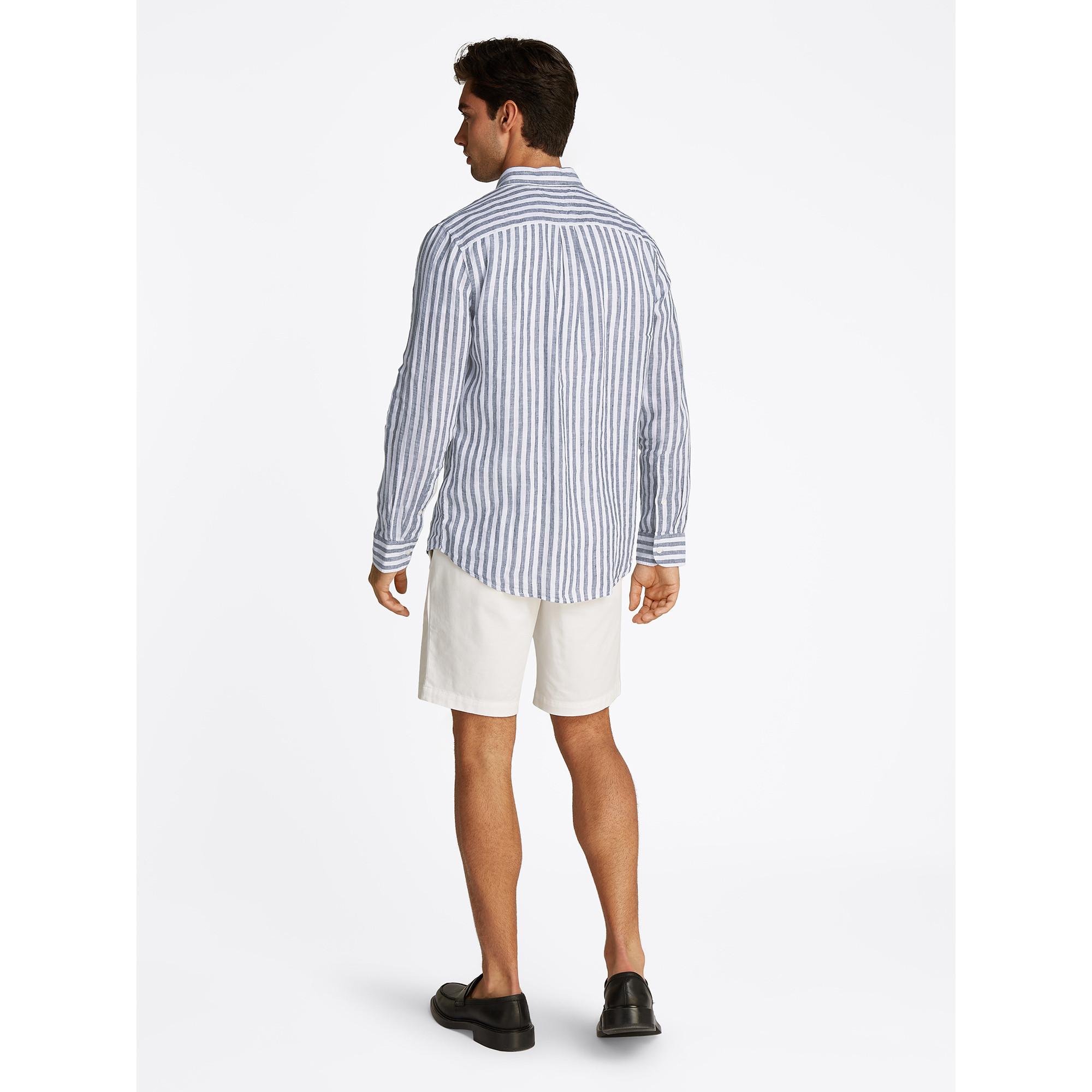 TOMMY HILFIGER Leinen Essential Stripe Regular Fit Hemd
