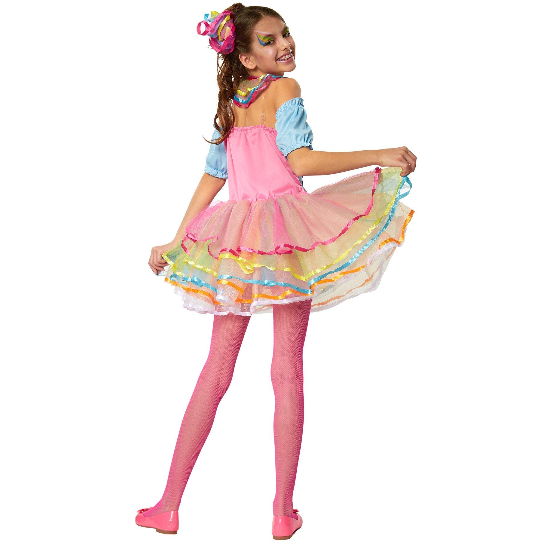 Tectake Mädchenkostüm Neon Regenbogen Girl