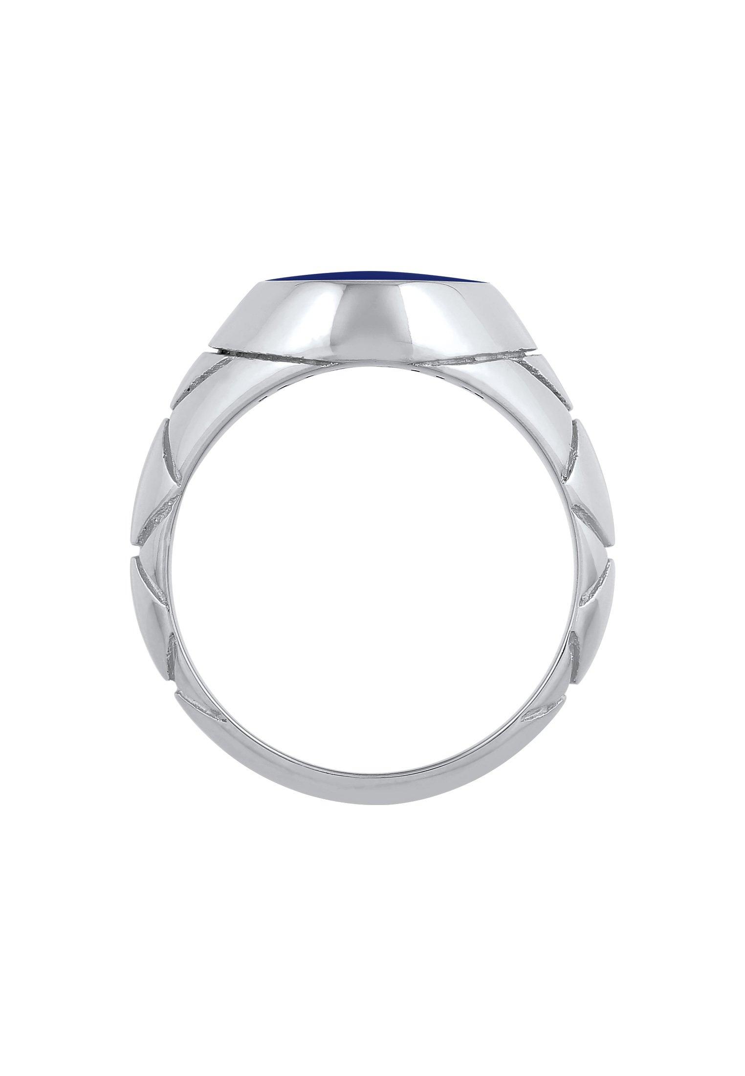 Kuzzoi Ring Basic Siegelring Oval Emaille 925Er Silber