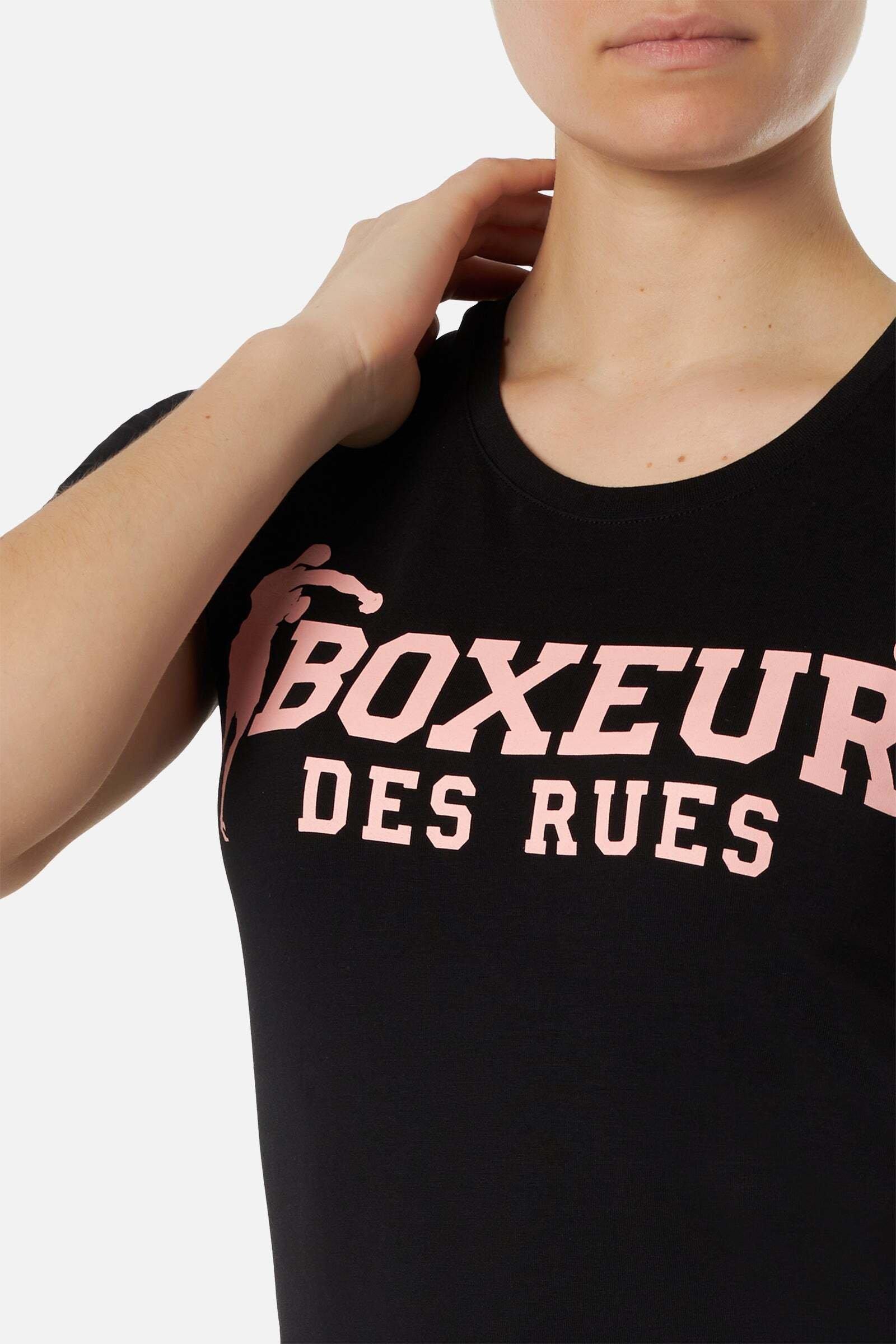 BOXEUR DES RUES Basic T-Shirt mit Frontlogo