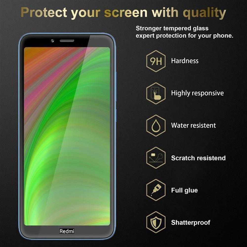 Cadorabo Vollbild Display-Schutzglas für Xiaomi RedMi 7A - Schutzfolie