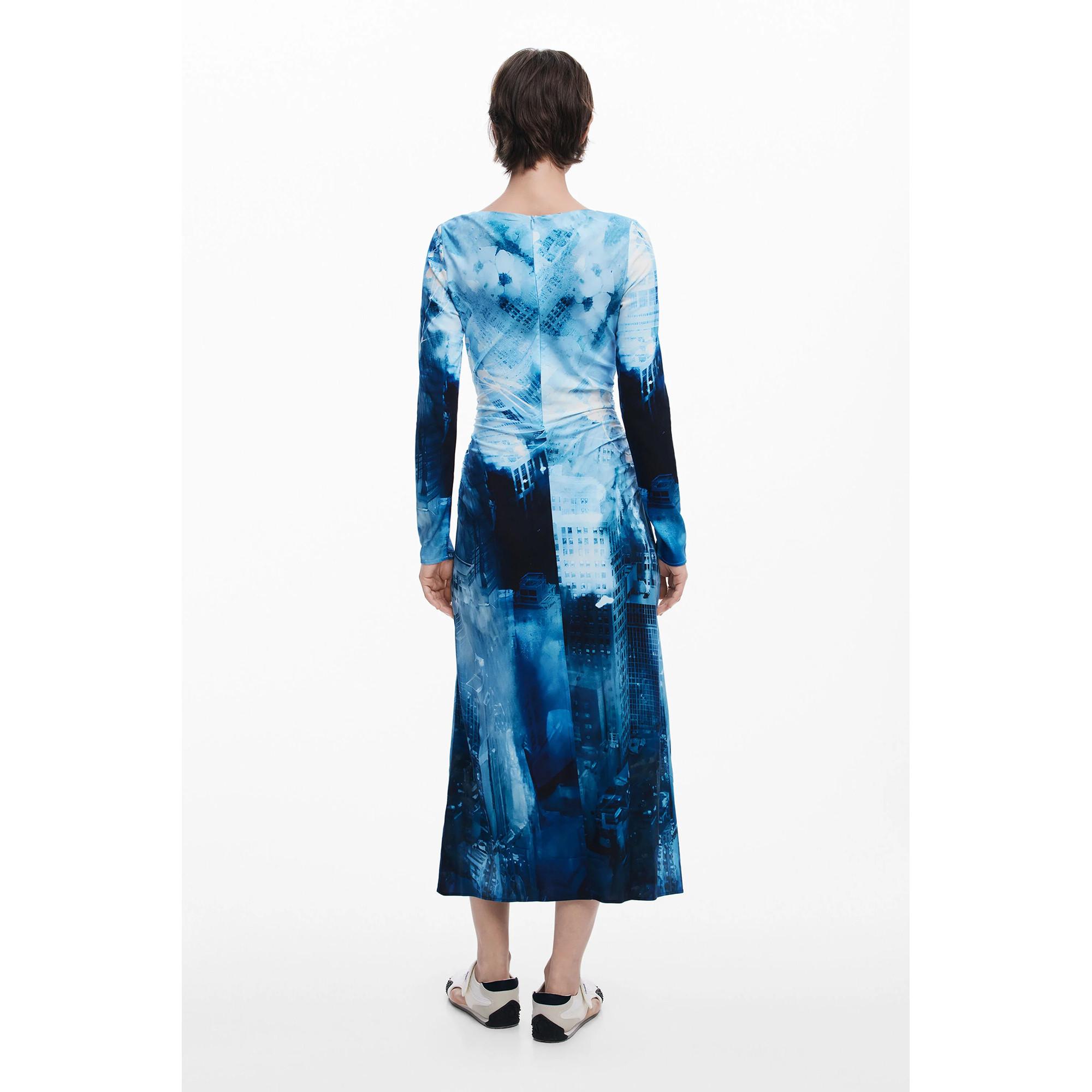 Desigual Langarm Foto Print Slim Fit Kleid