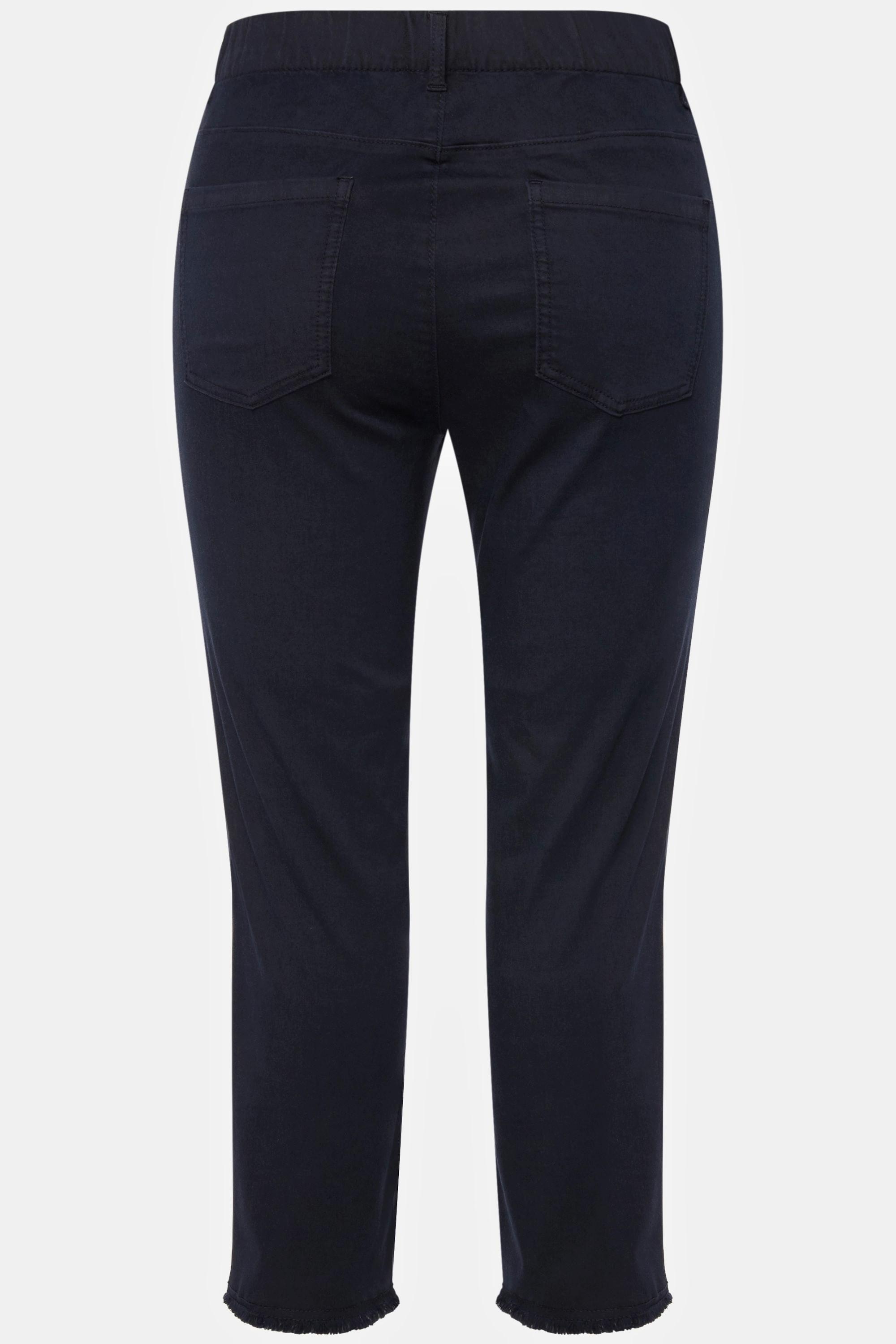 Ulla Popken Sienna 7/8 Hose schmaler Bein Fransensaum