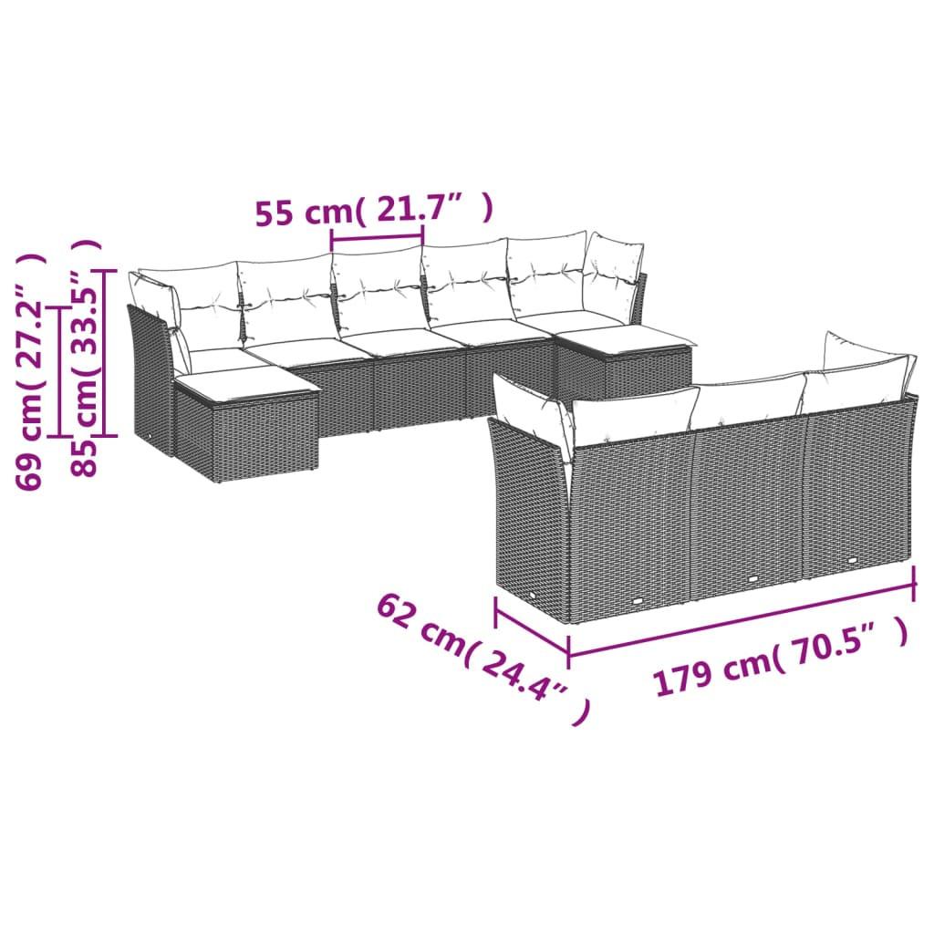 VidaXL Garten sofagarnitur poly-rattan