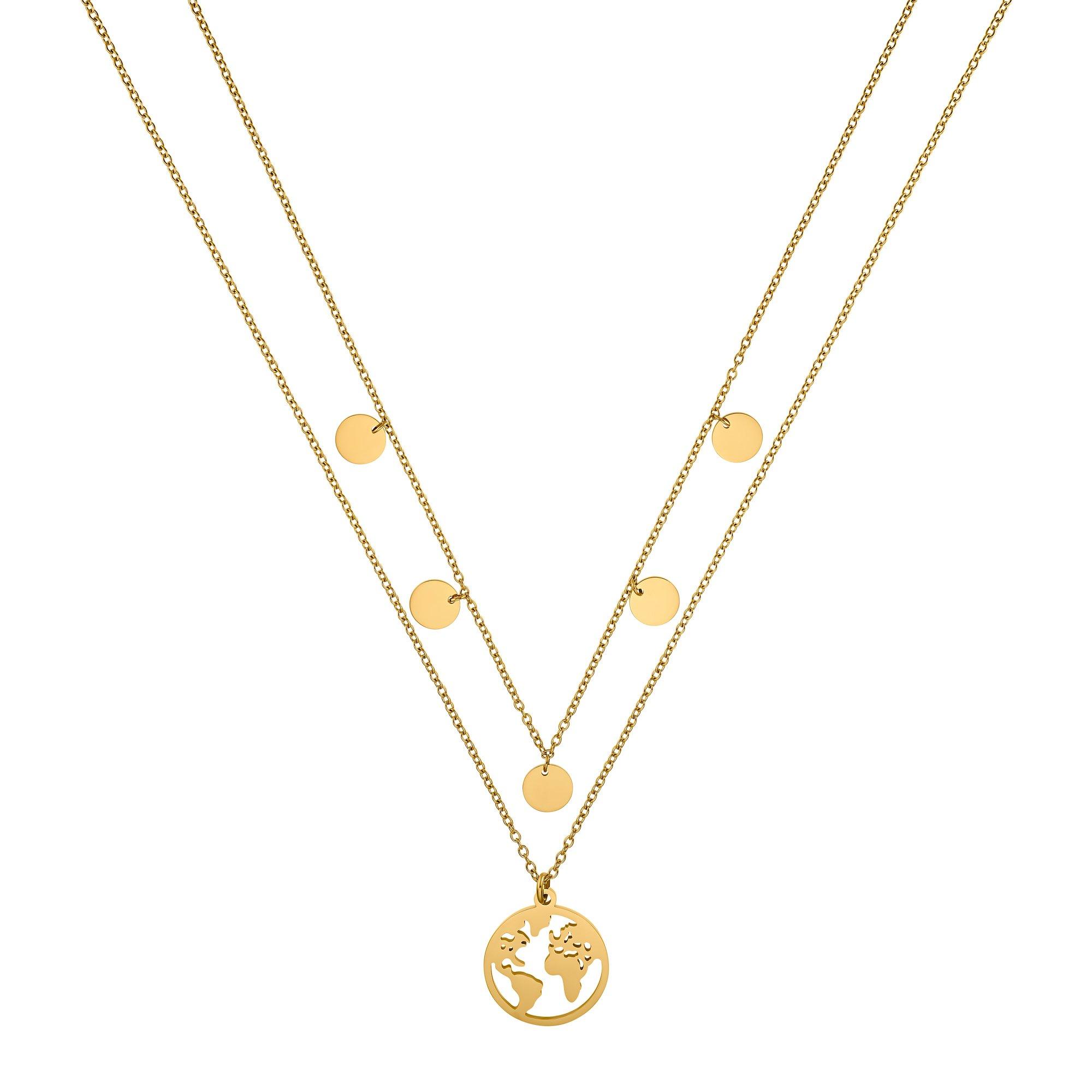 Heideman Weltkette mit 5 Plättchen poliert