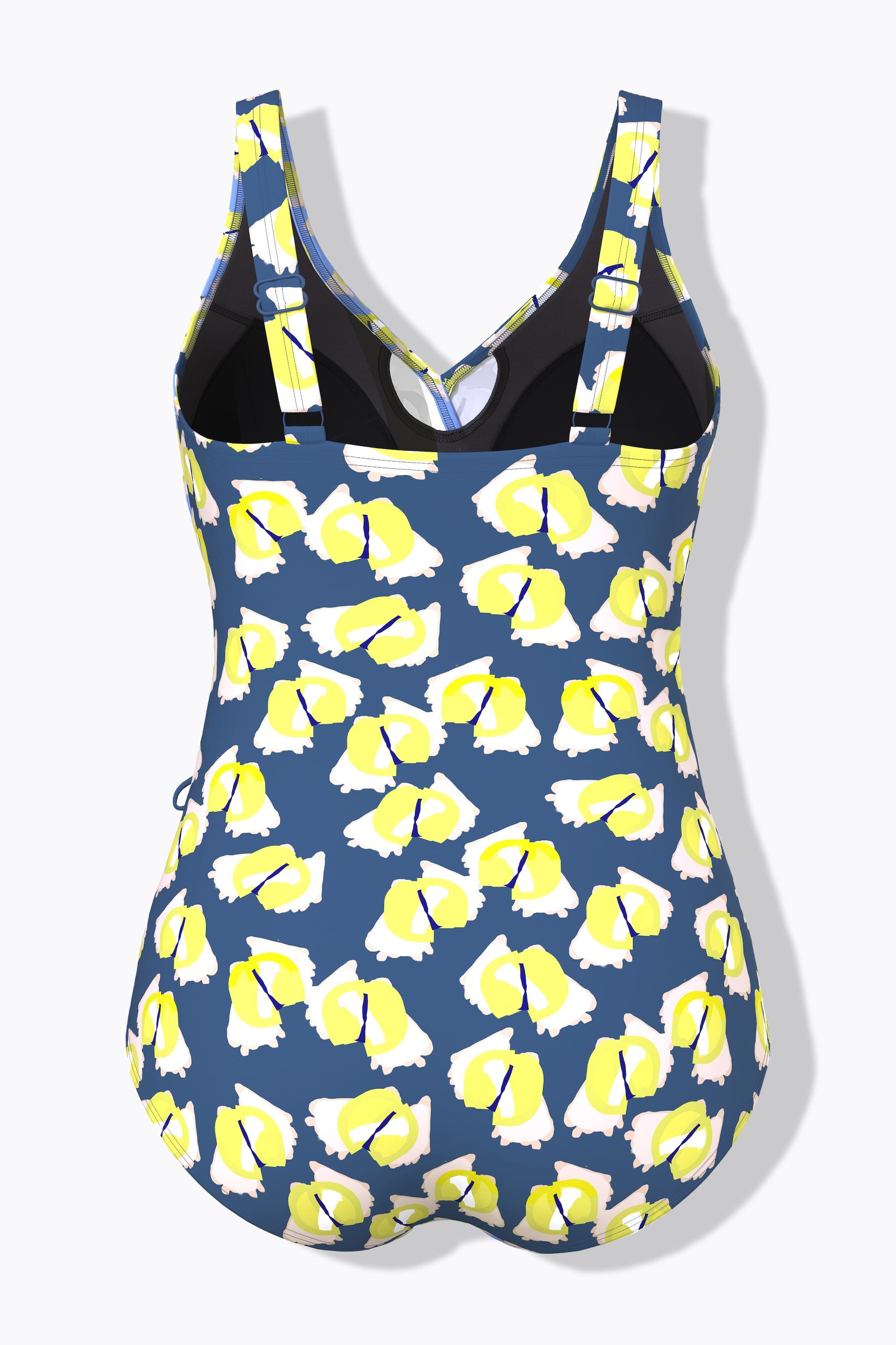 Ulla Popken Badeanzug, Softcups, Träger verstellbar, recycelt