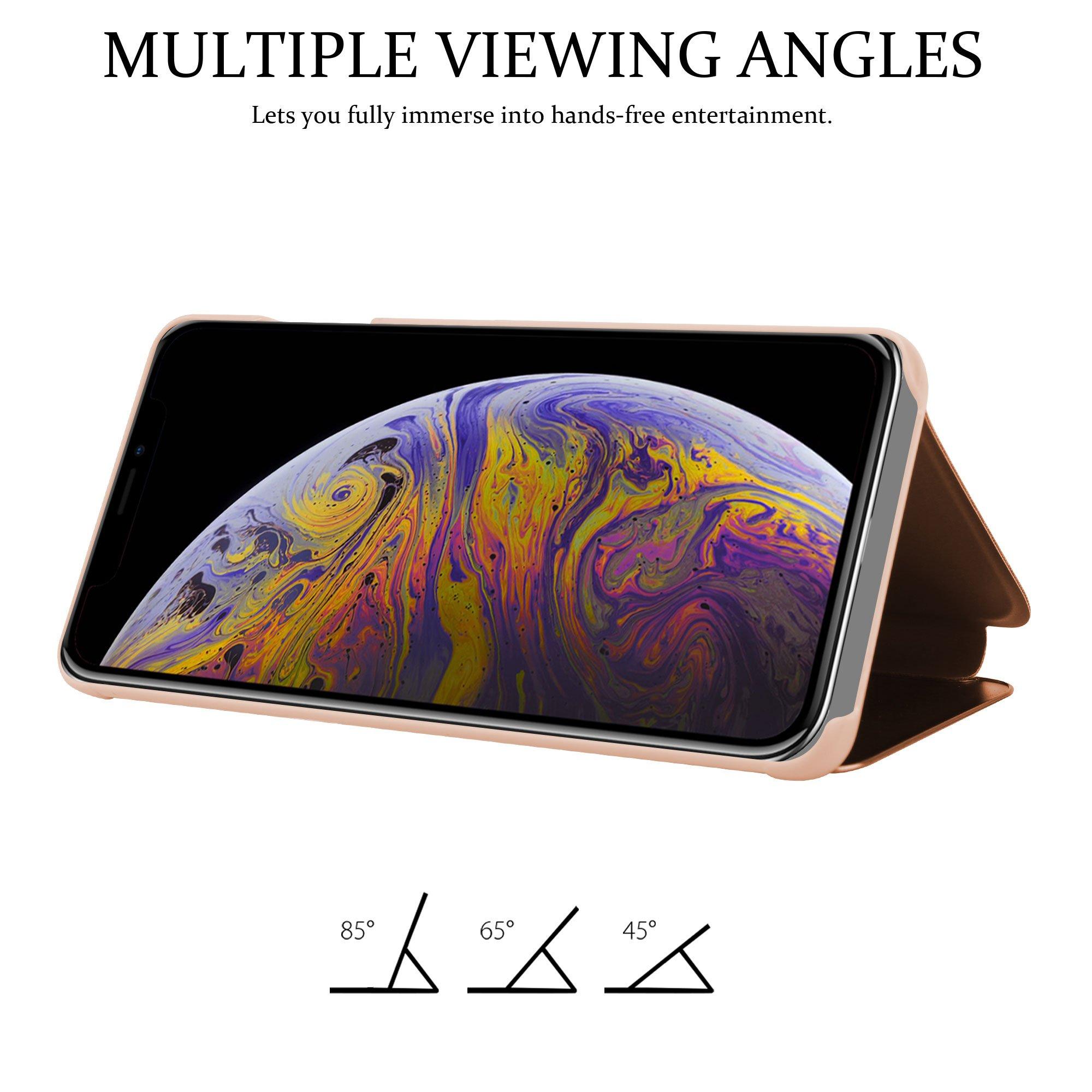 Cadorabo Hülle für Apple iPhone XS MAX Spiegel Standfunktion 360 Grad Schutz