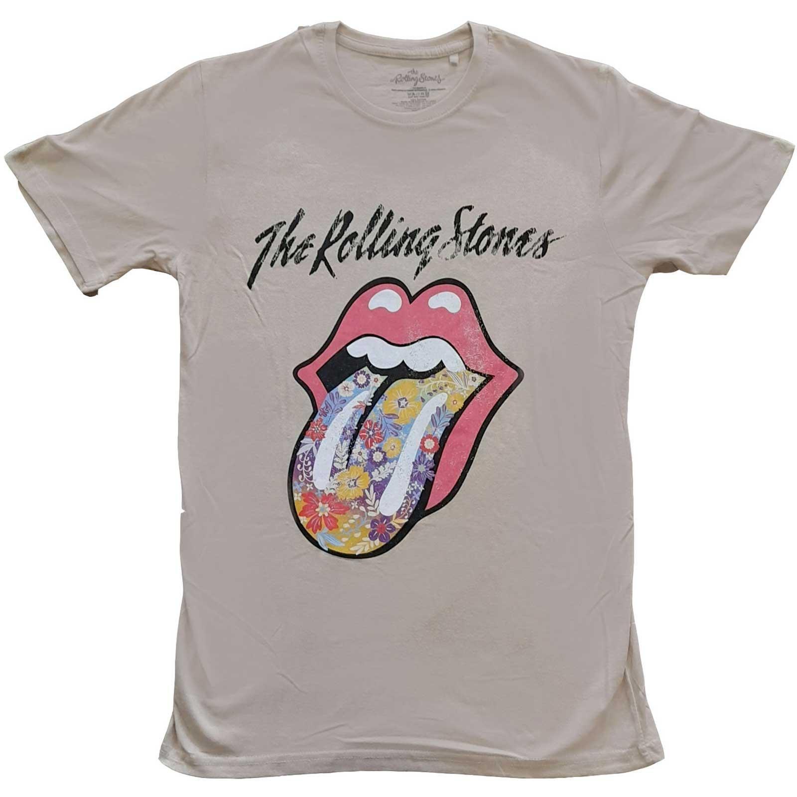 The Rolling Stones Floral Tongue Logo T-Shirt
