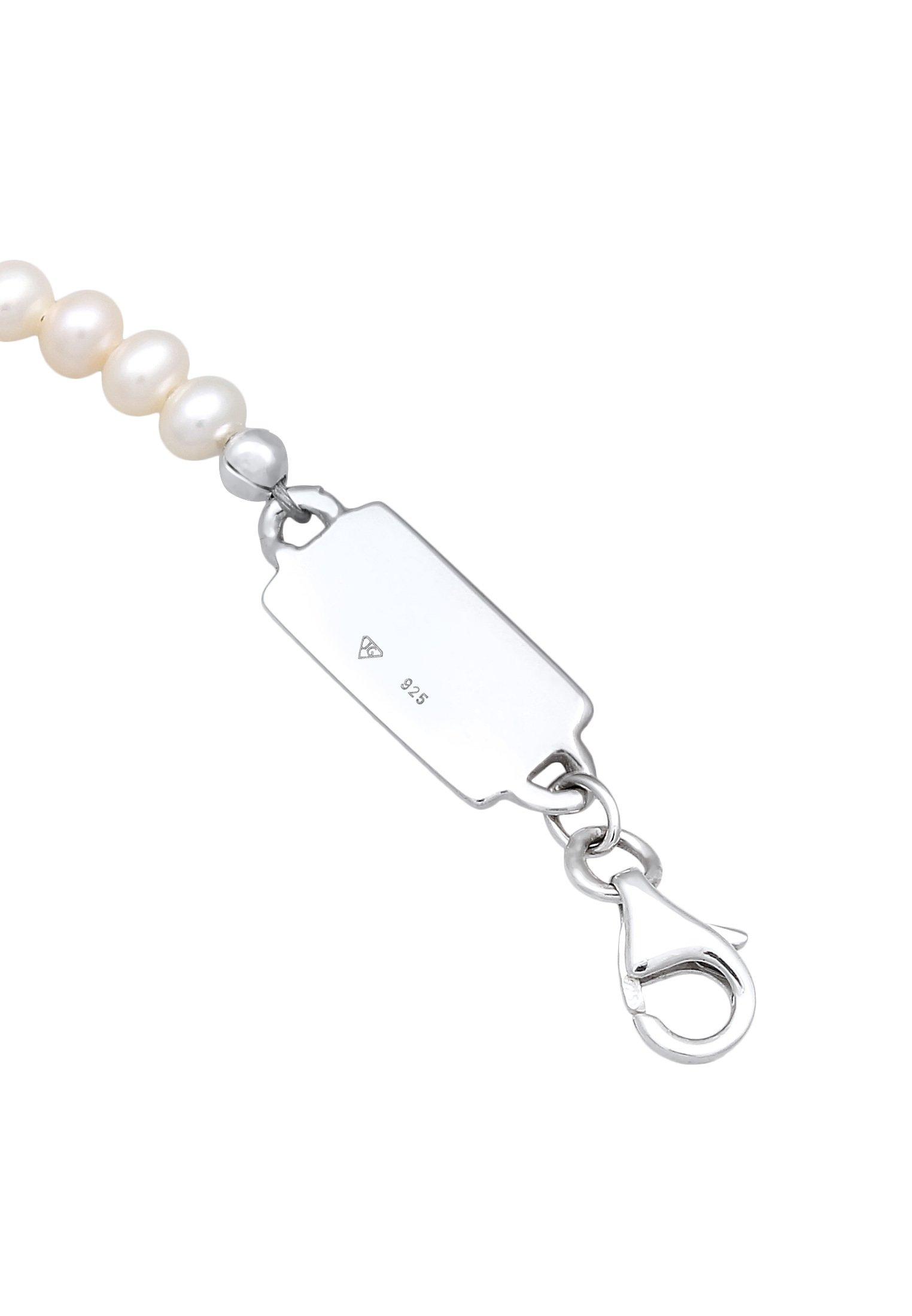 Kuzzoi Armband Süßwasserperlen Klassisch Schlicht 925 Silber