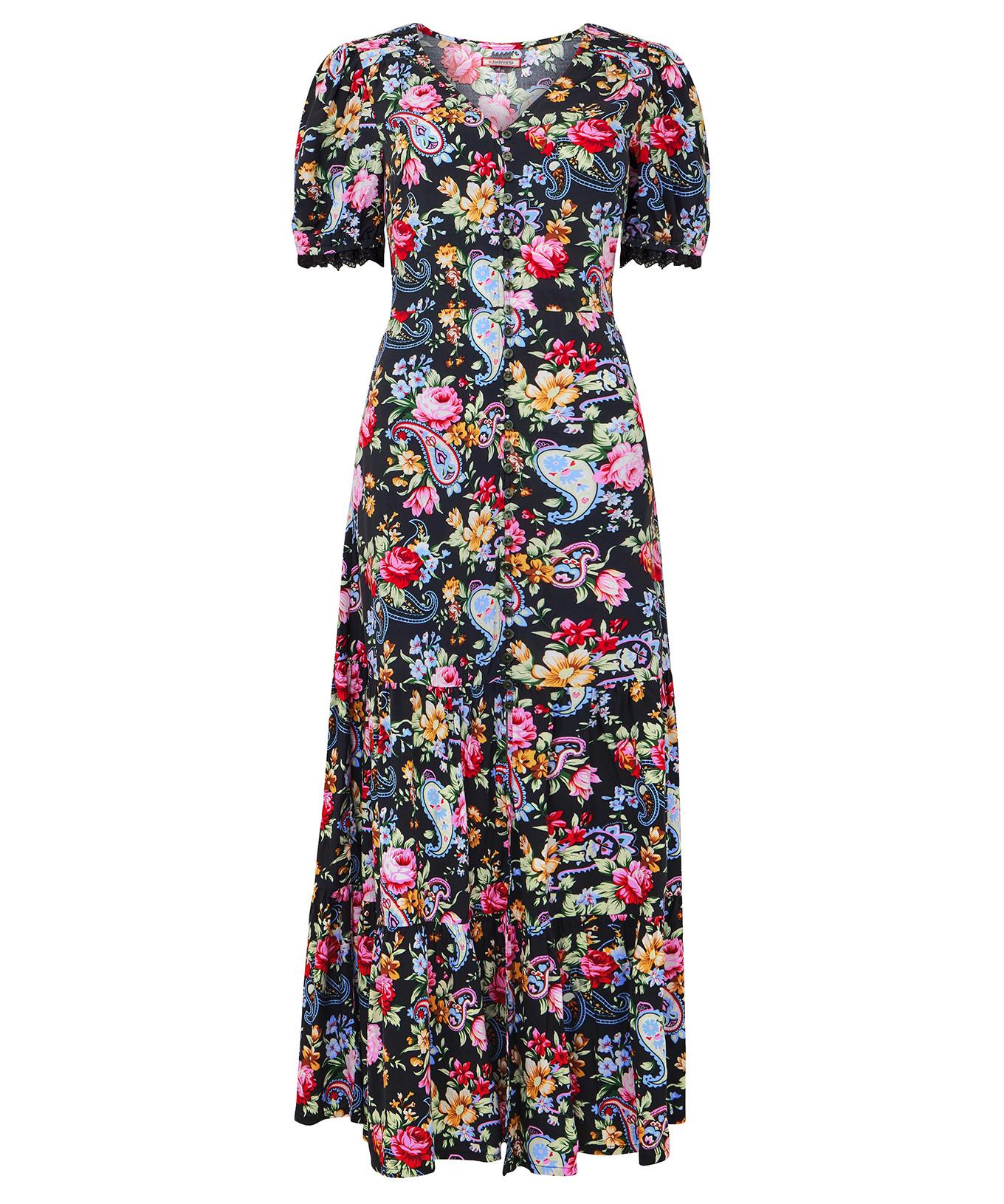Joe Browns Florales Maxikleid mit Spitzenbesatz