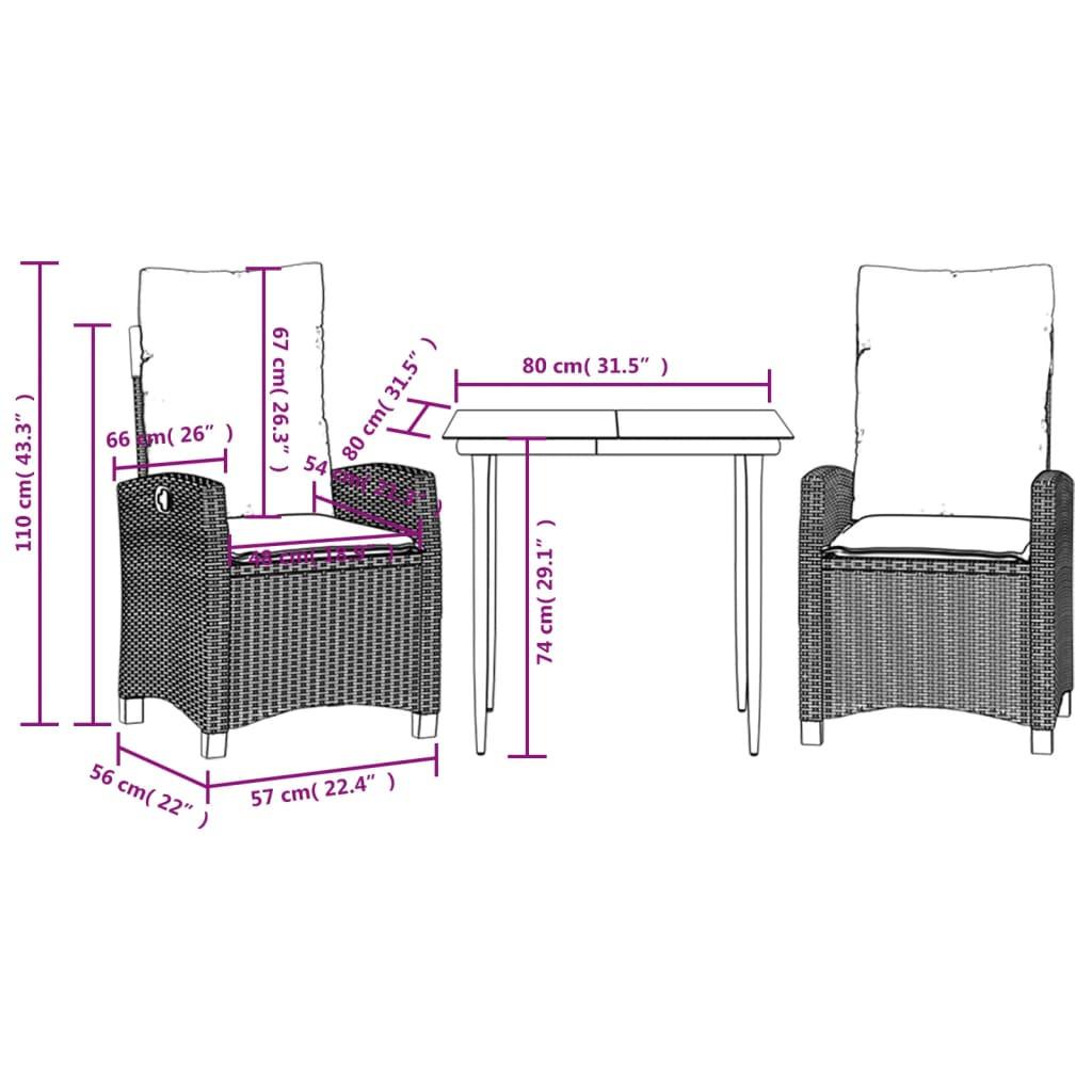 VidaXL Garten essgruppe poly-rattan