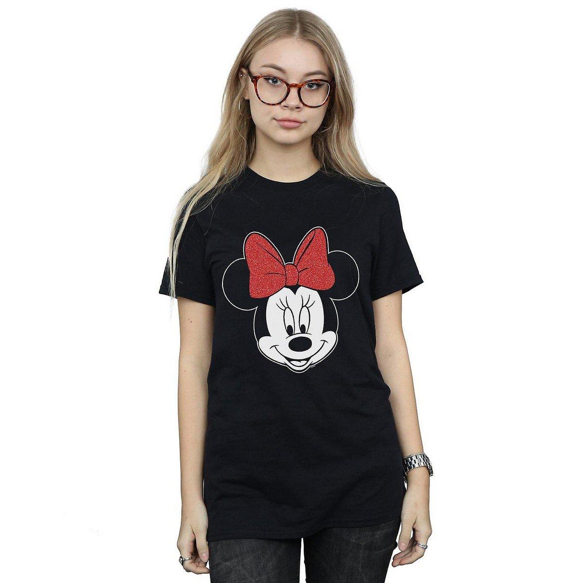 Disney Minnie Mouse Kopf Boyfriend Fit T-Shirt